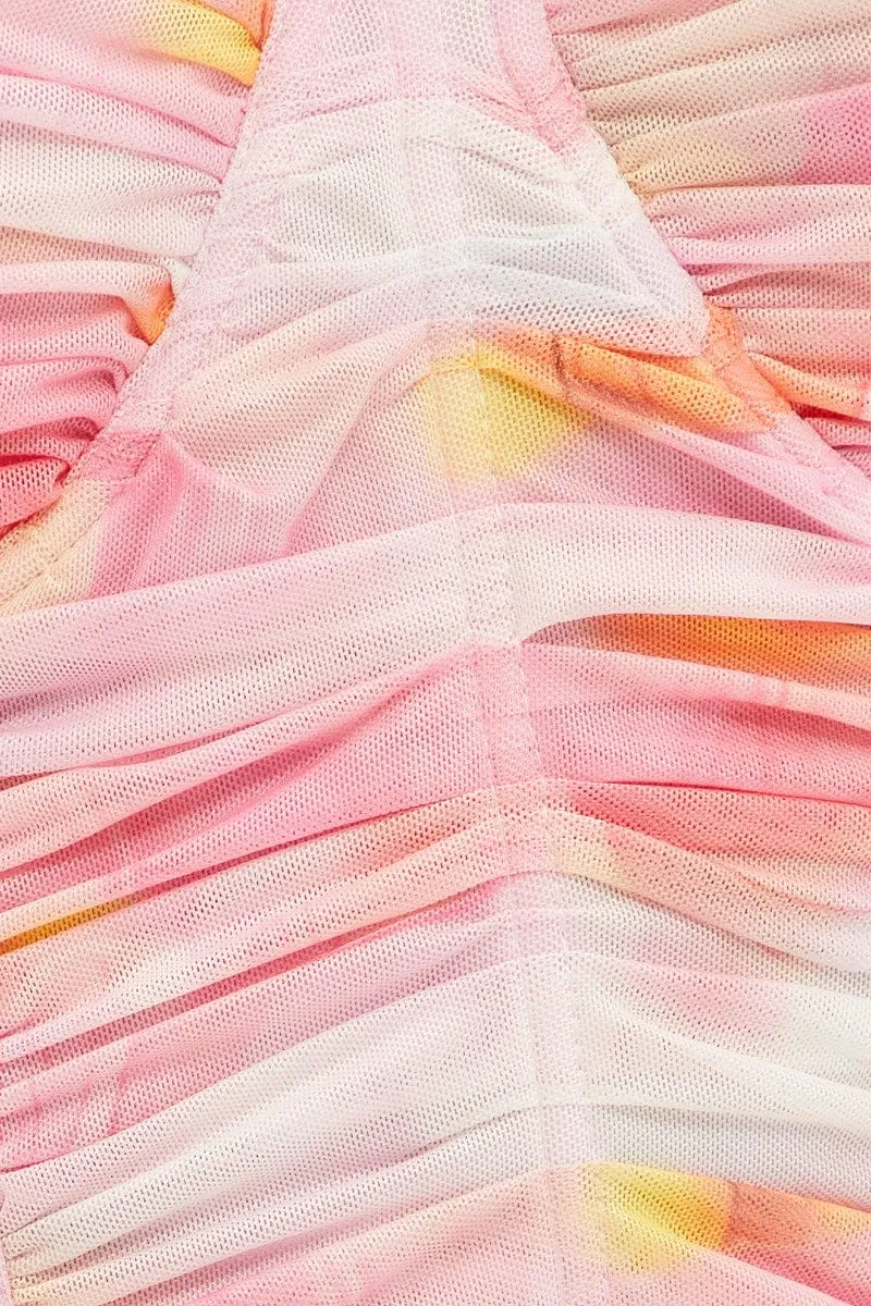 Print Abstract Print Crop Cami Sleeveless Sweetheart Corset Mesh