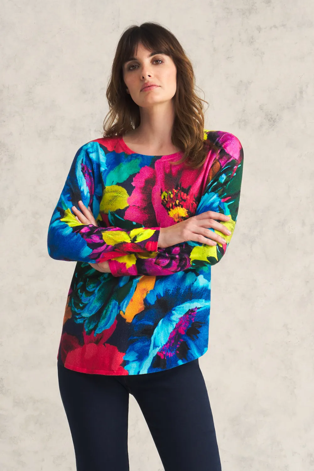 Printed Cotton Jumper - Oversized Floral