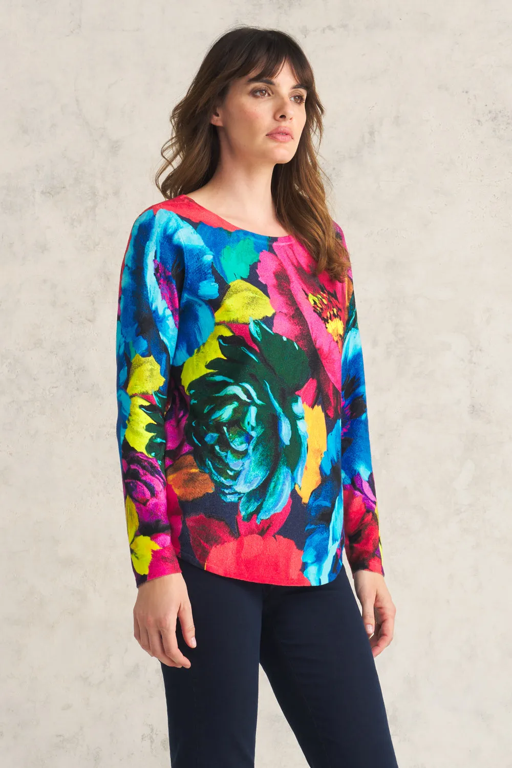 Printed Cotton Jumper - Oversized Floral