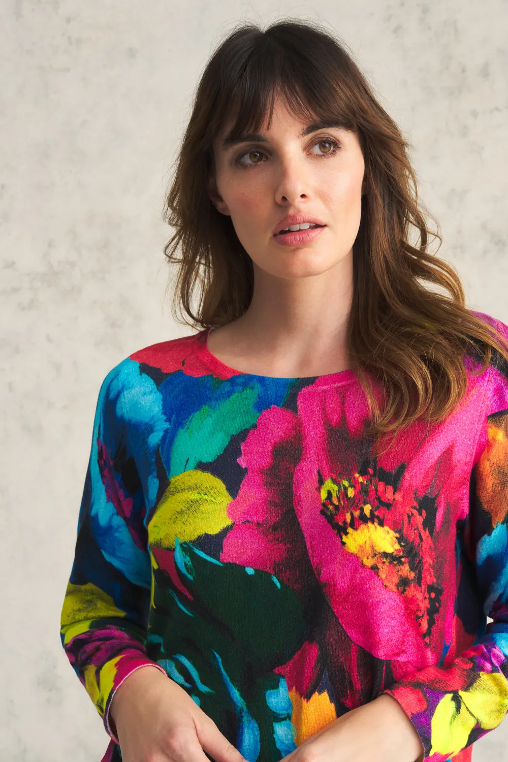 Printed Cotton Jumper - Oversized Floral
