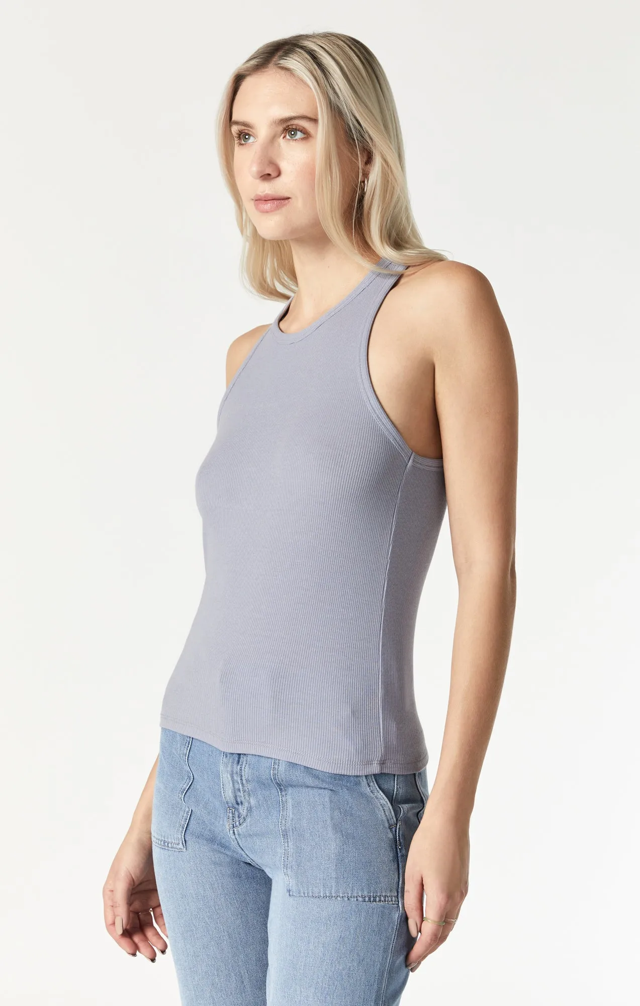 RACER BACK TANK TOP IN NATURAL LILAC