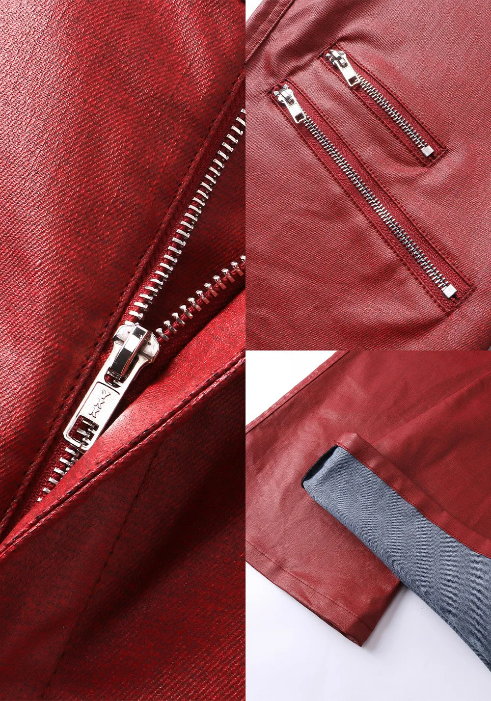REBEL WAVE丨Liquid Metal Red Coated Waxed Flared Jeans