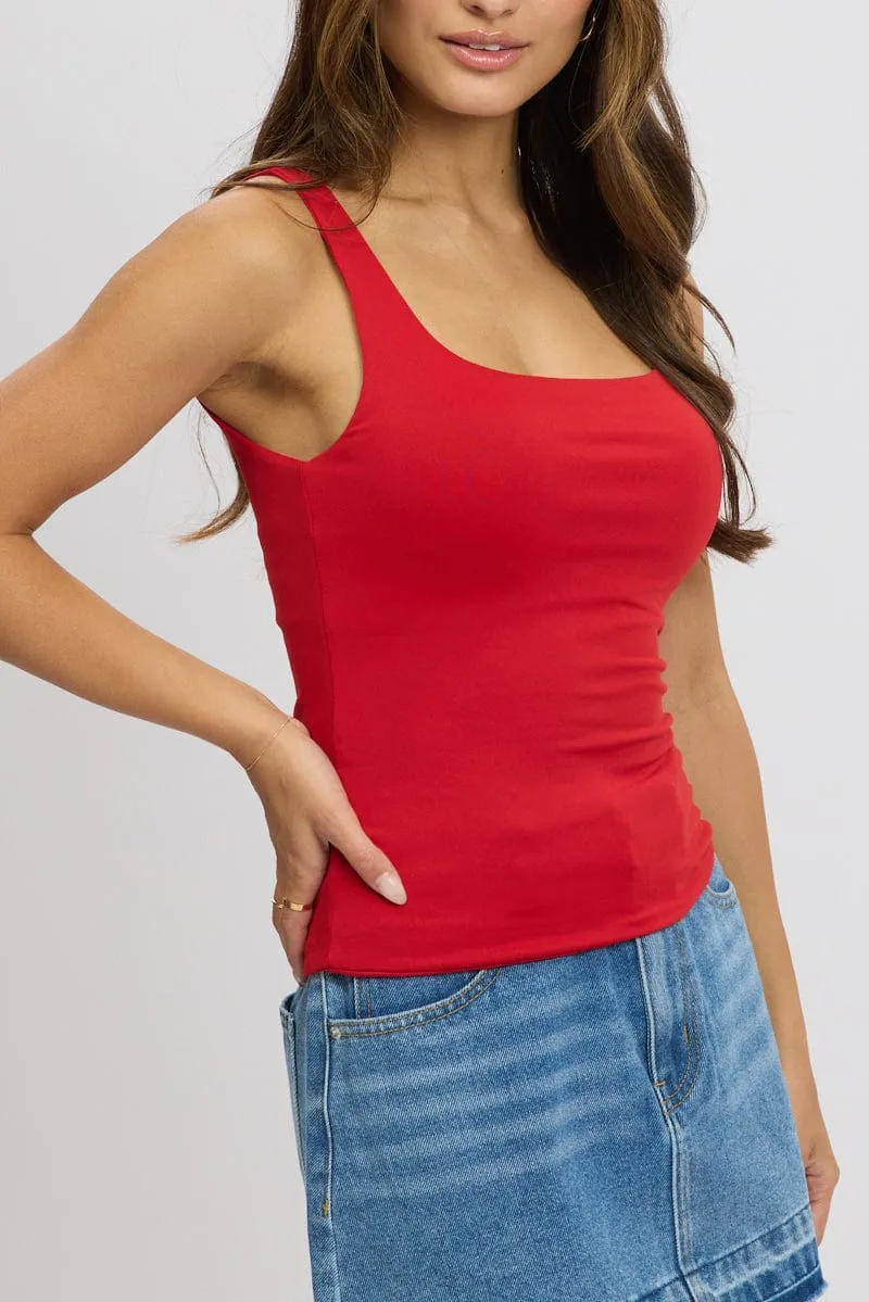 Red Supersoft Top Sleeveless