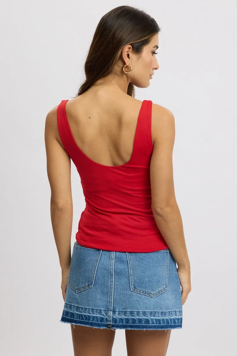 Red Supersoft Top Sleeveless