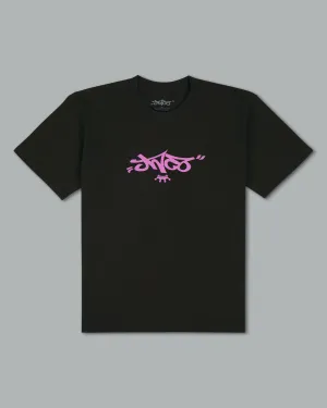 Reversed Crown Tee. Coal/ Lavender.