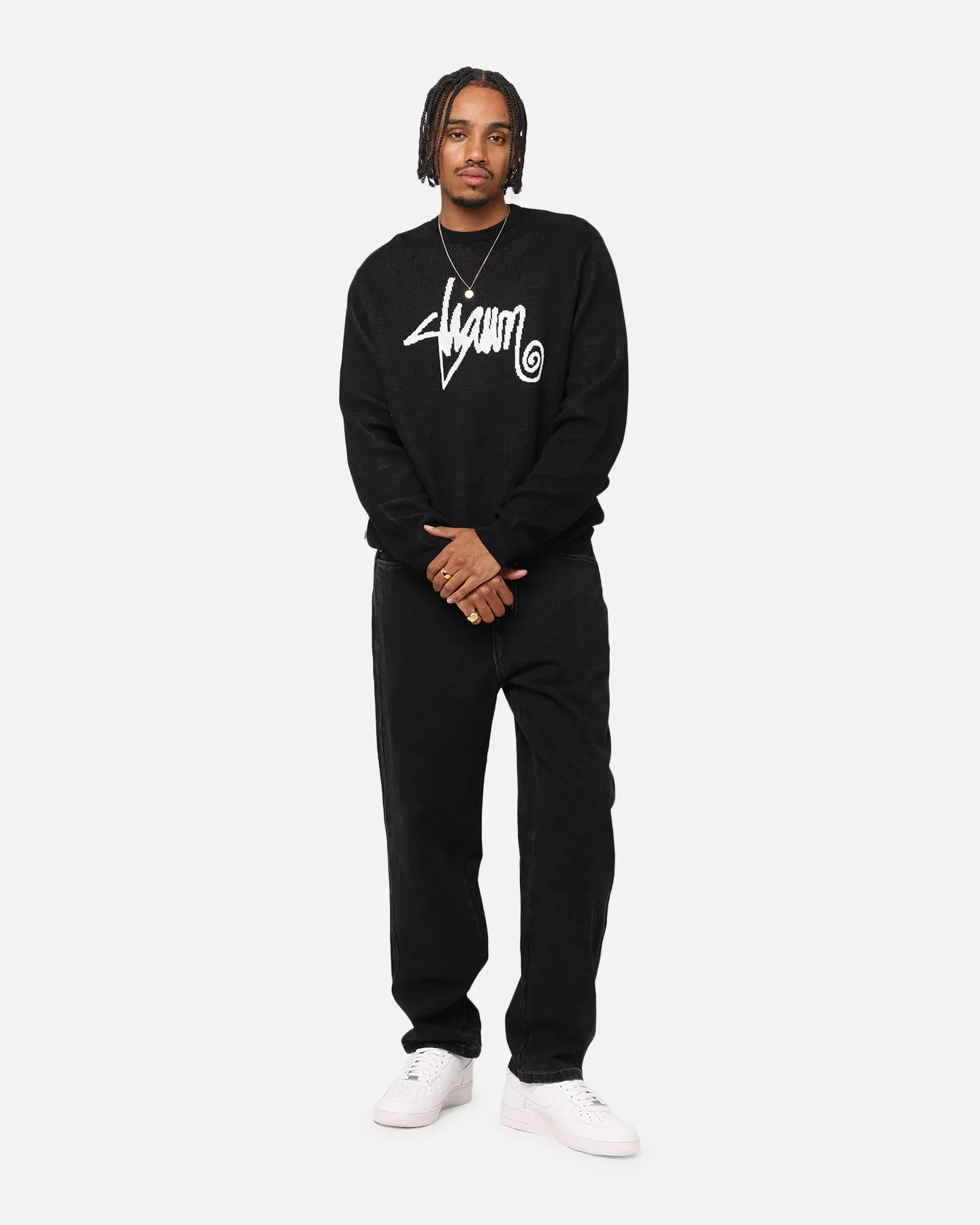 S Double Denim Standard Jeans Black Wash