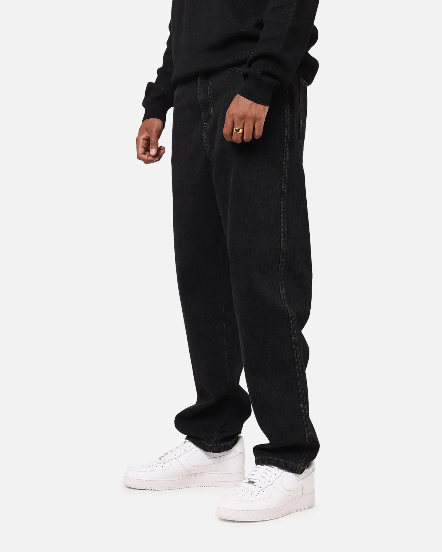 S Double Denim Standard Jeans Black Wash