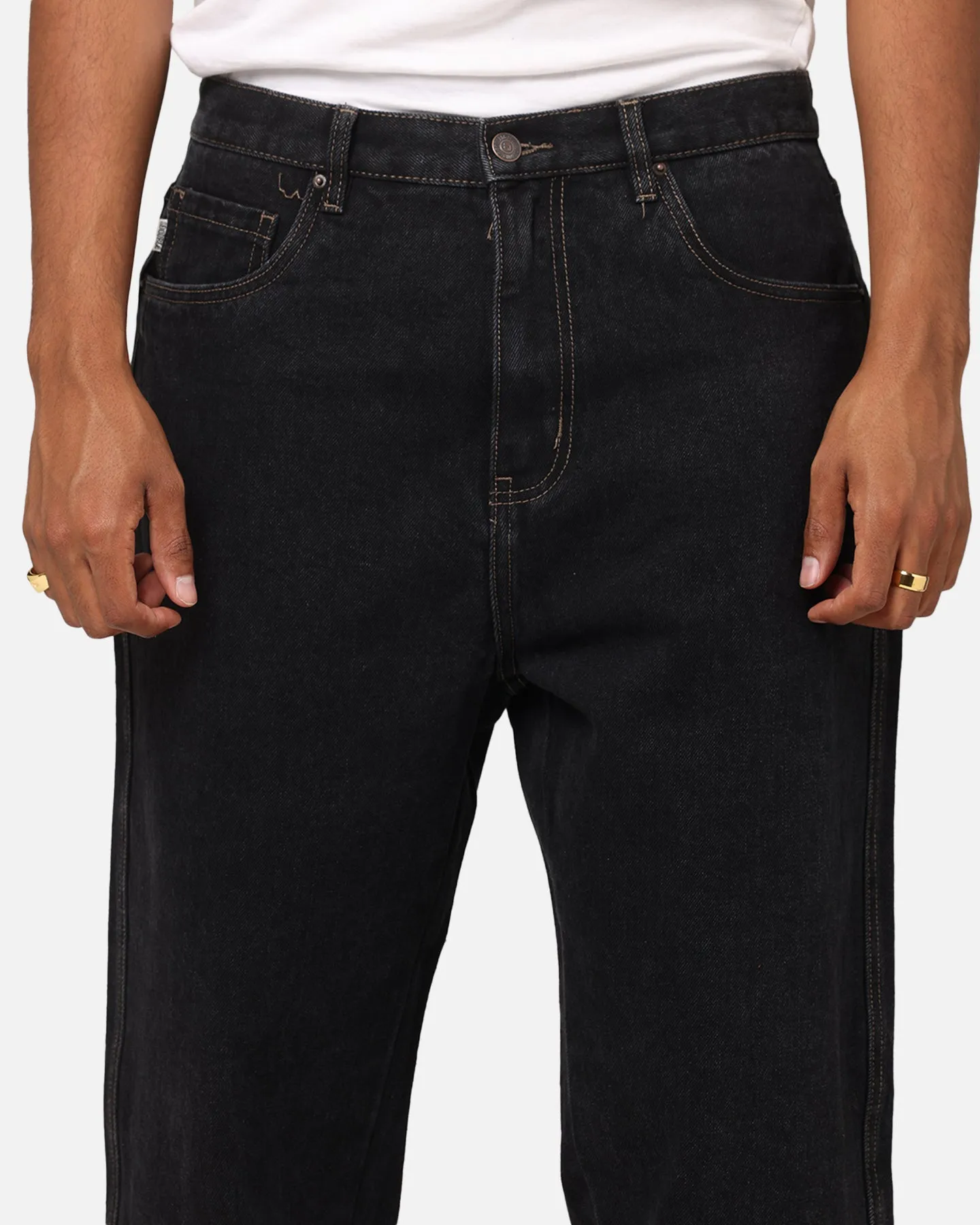 S Double Denim Standard Jeans Black Wash