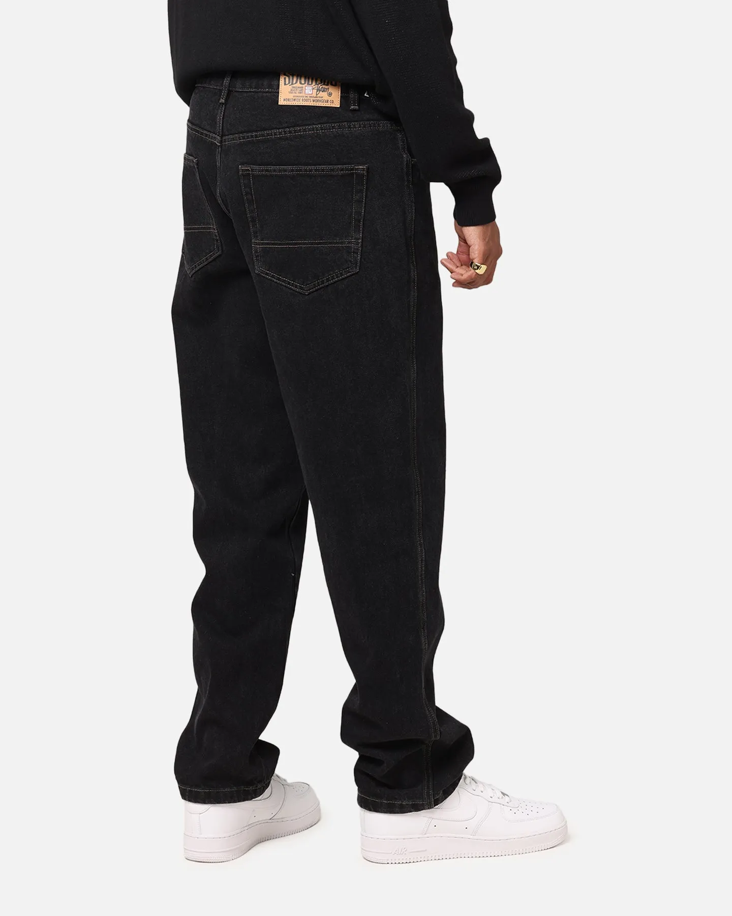 S Double Denim Standard Jeans Black Wash