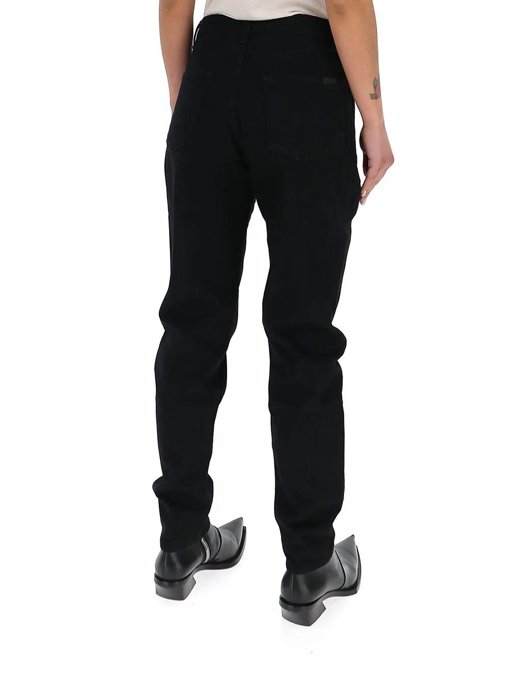 Saint Laurent High Waisted Straight Leg Jeans