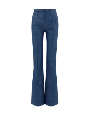 Saint Laurent Zip Detailed Straight Leg Jeans