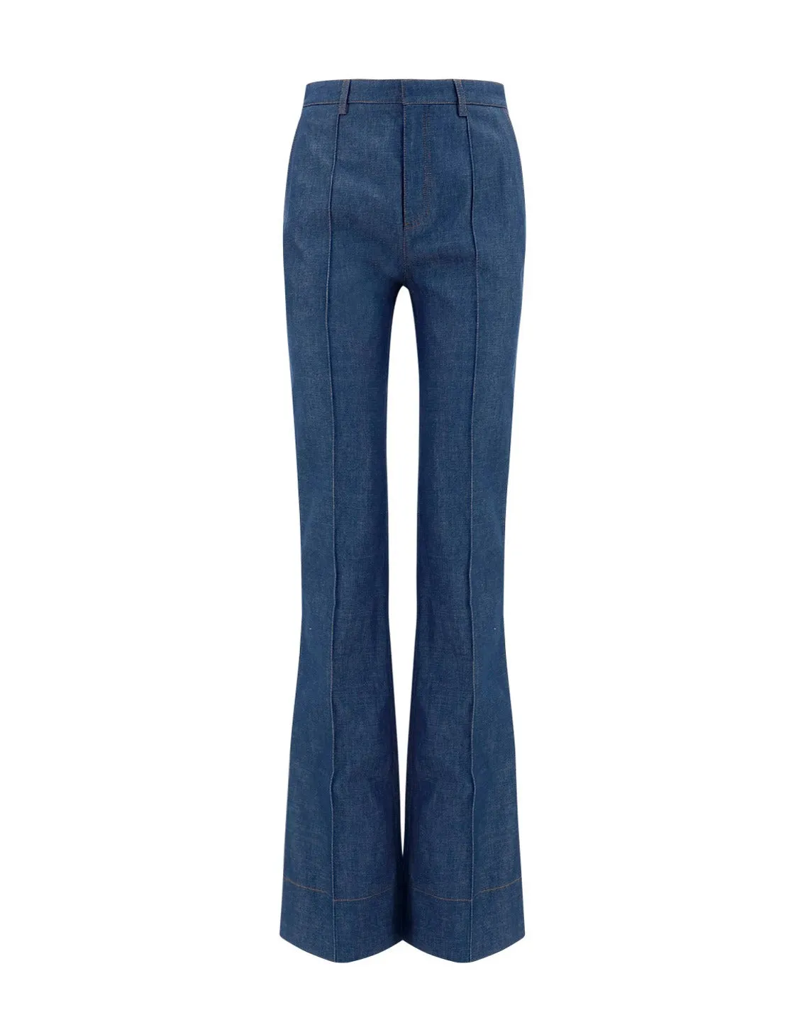 Saint Laurent Zip Detailed Straight Leg Jeans