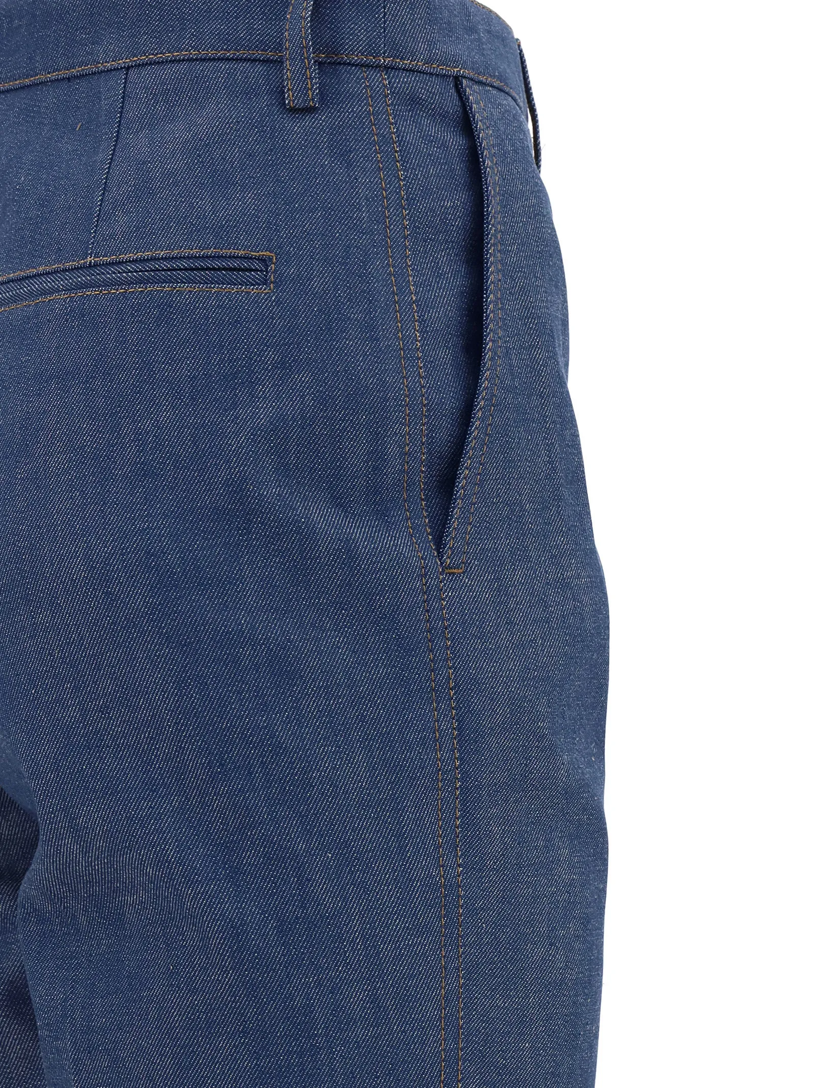 Saint Laurent Zip Detailed Straight Leg Jeans