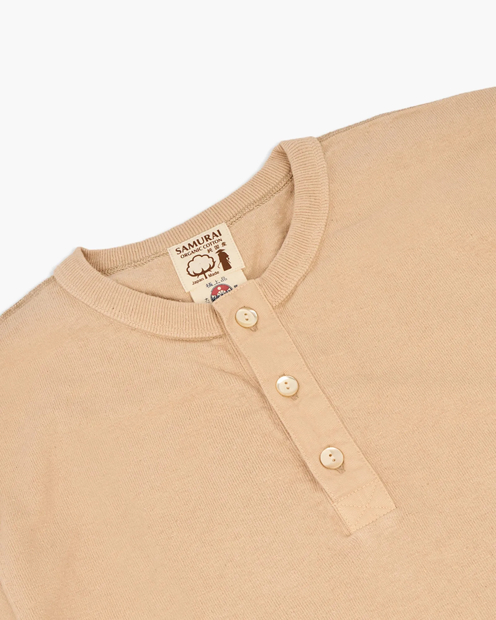 Samurai Jeans SJST-SC02 Japanese Cotton Henley - Kuri Light