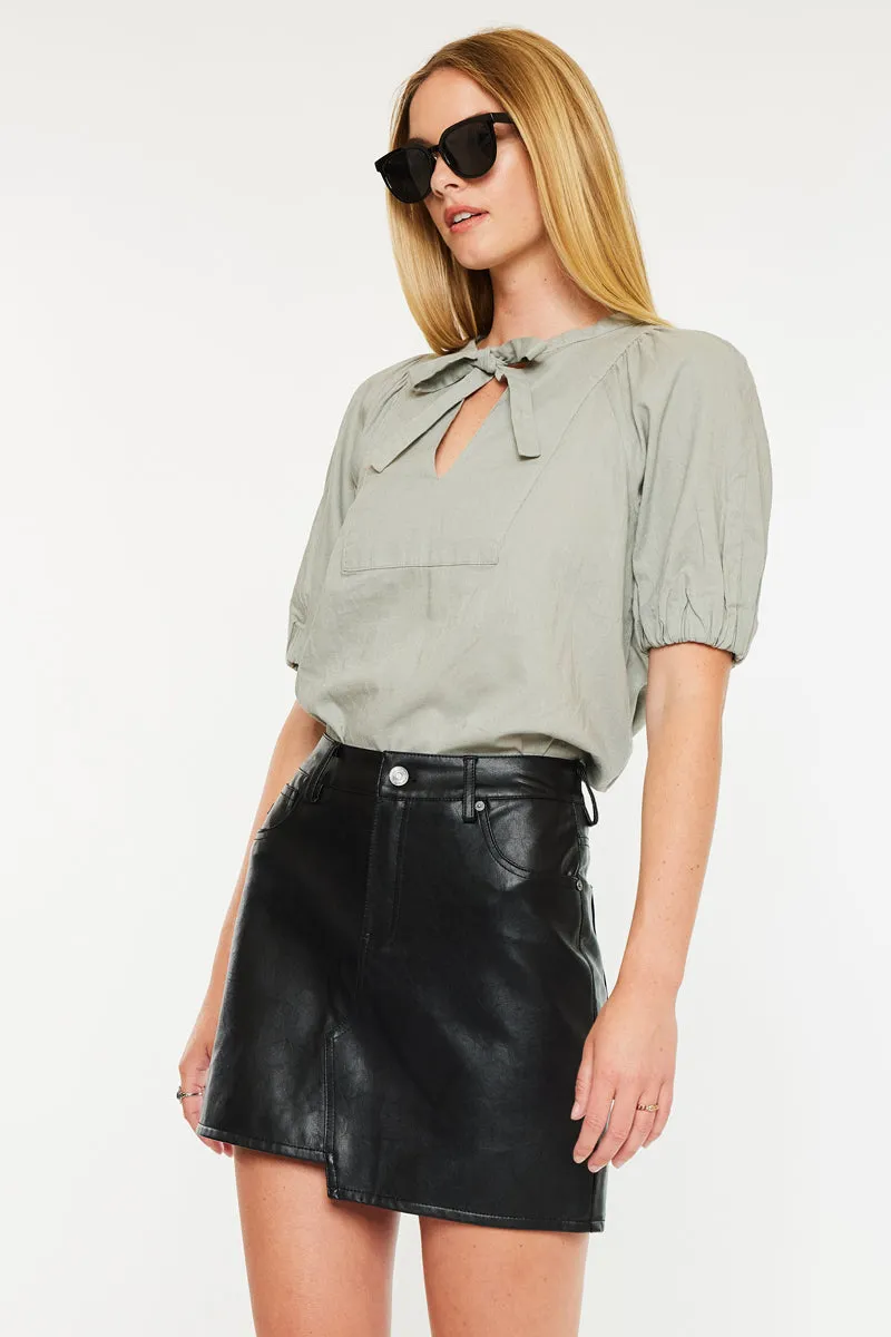 Sapphire Faux Leather Mini Skirt