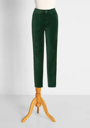 Seasonal Svelte Velvet Skinny Pants