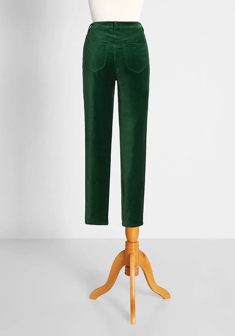 Seasonal Svelte Velvet Skinny Pants