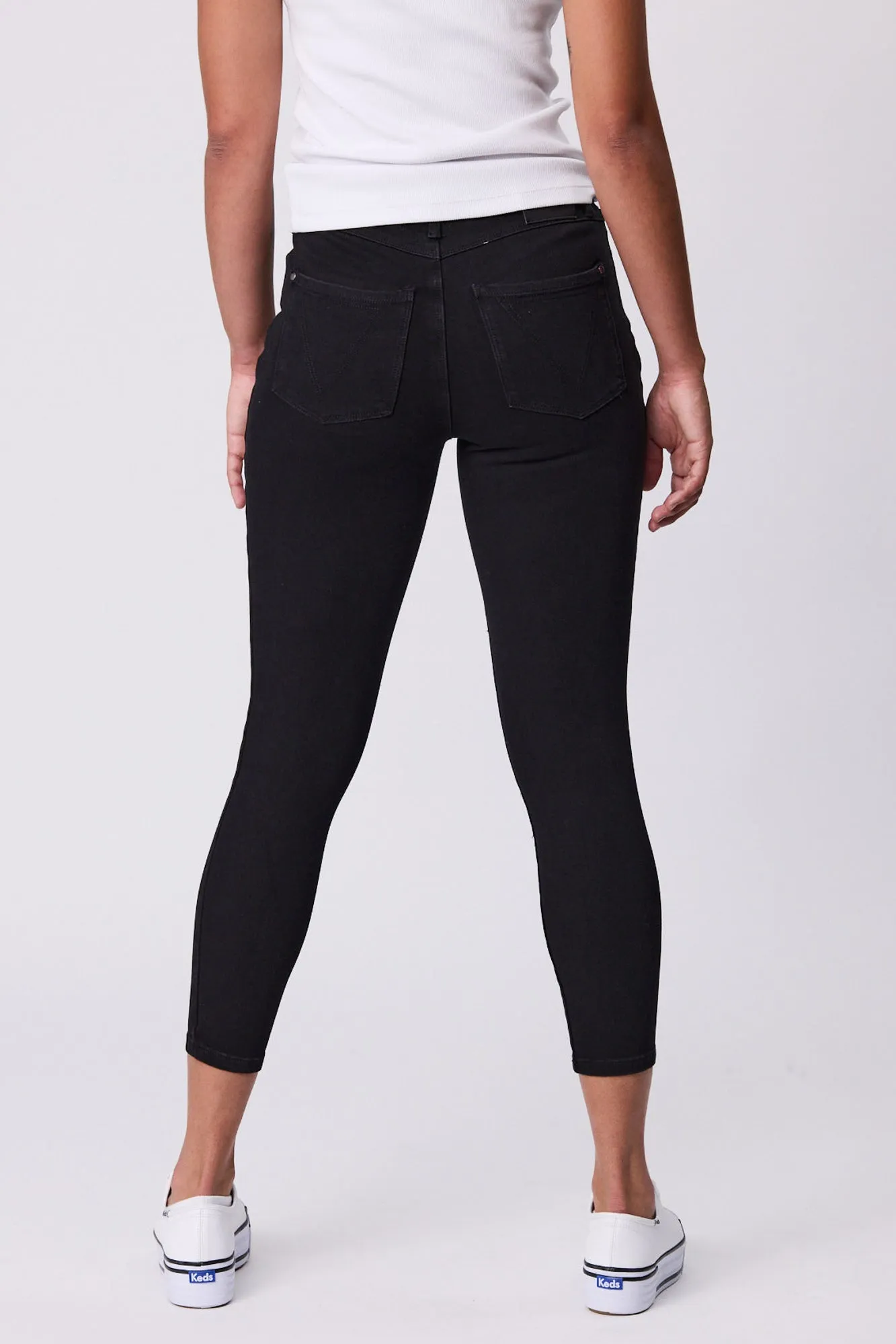 Shine On Label Cropped Sculpt Jeans Black