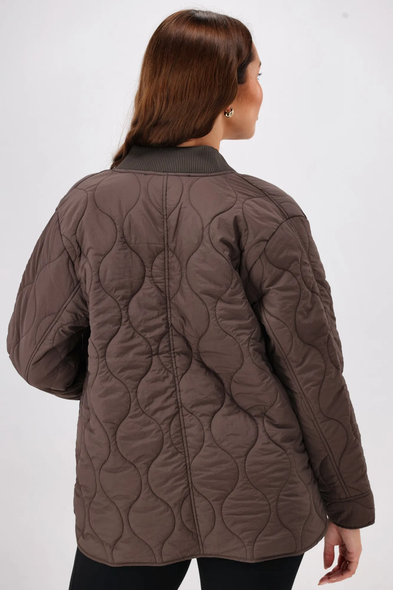 Shine On Label Haven Quilted Jacket Chocolate