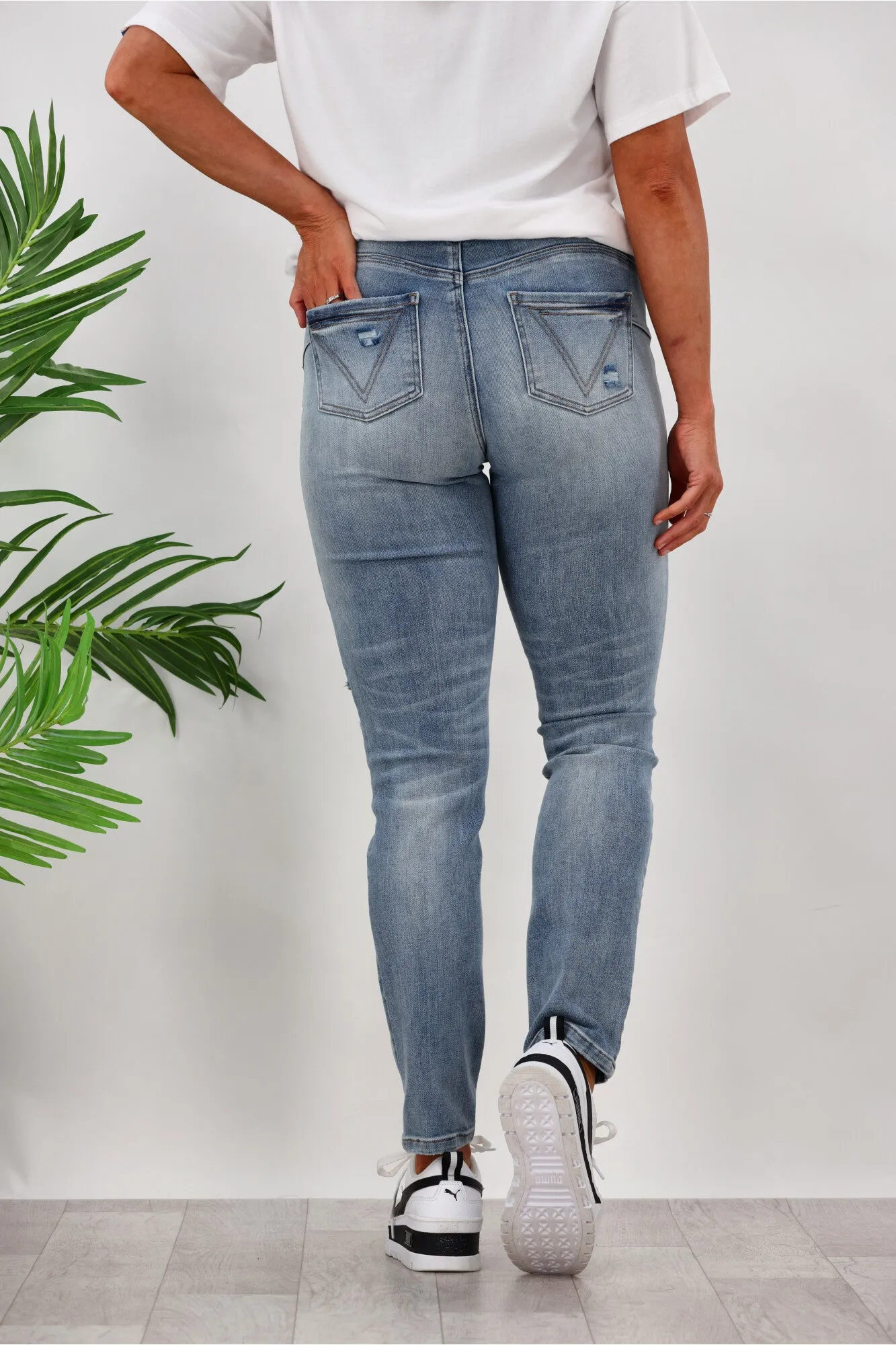 Shine On Label Justin Distressed Skinny Jeans Washed indigo