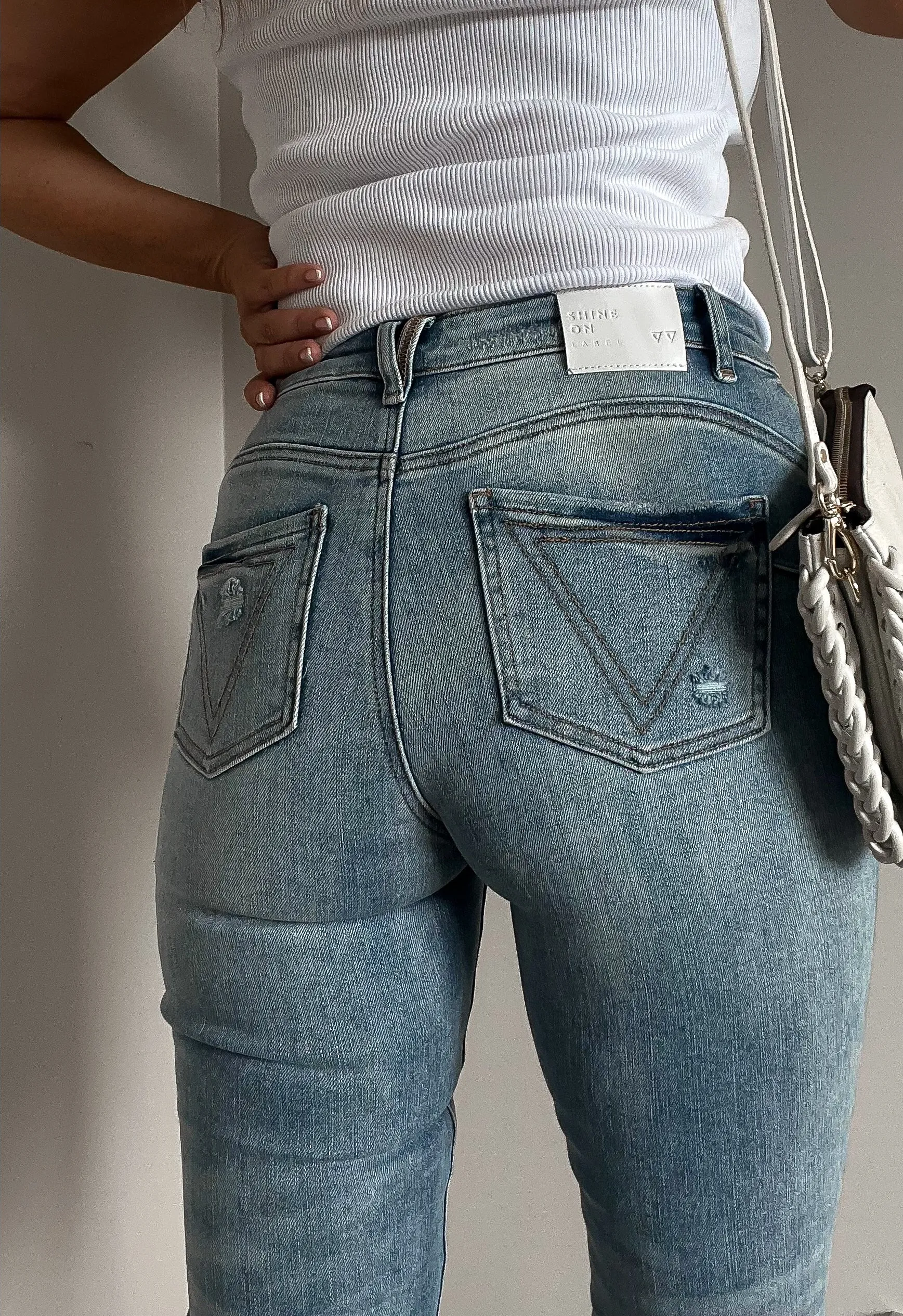 Shine On Label Justin Distressed Skinny Jeans Washed indigo
