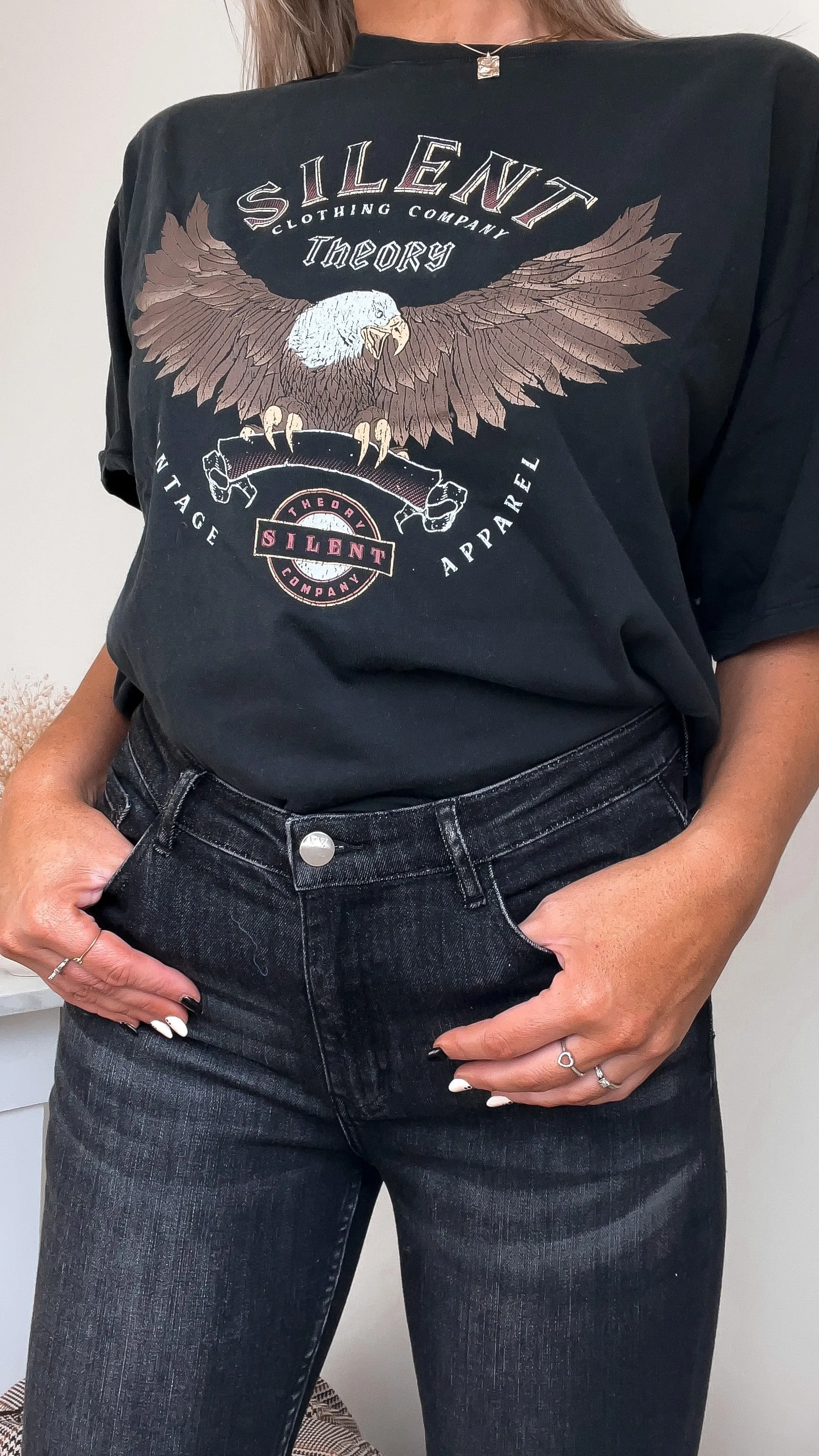 Shine On Label Smith Washed Black Skinny jean