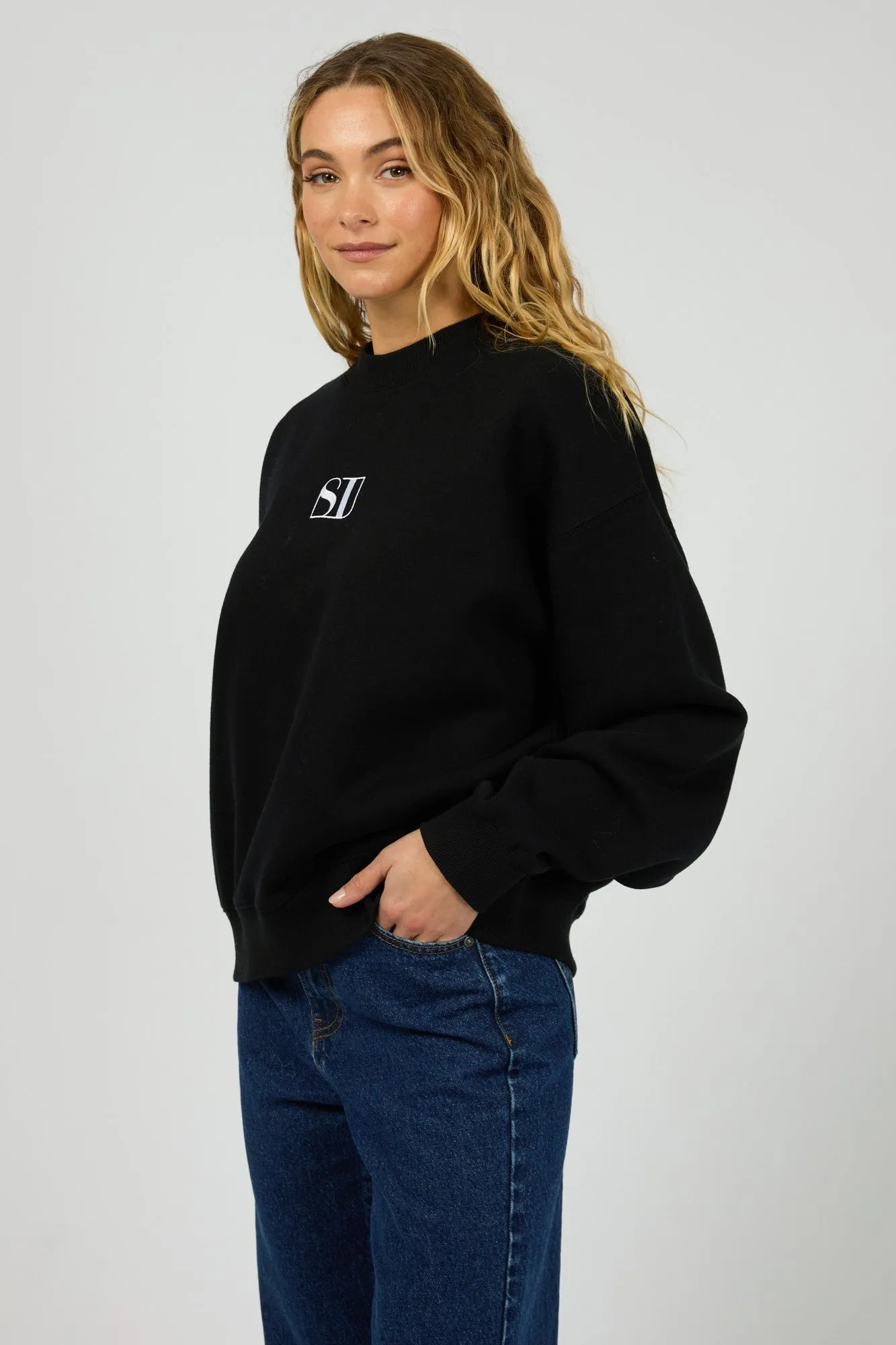 Silent Theory Silent Luxe Crew Black