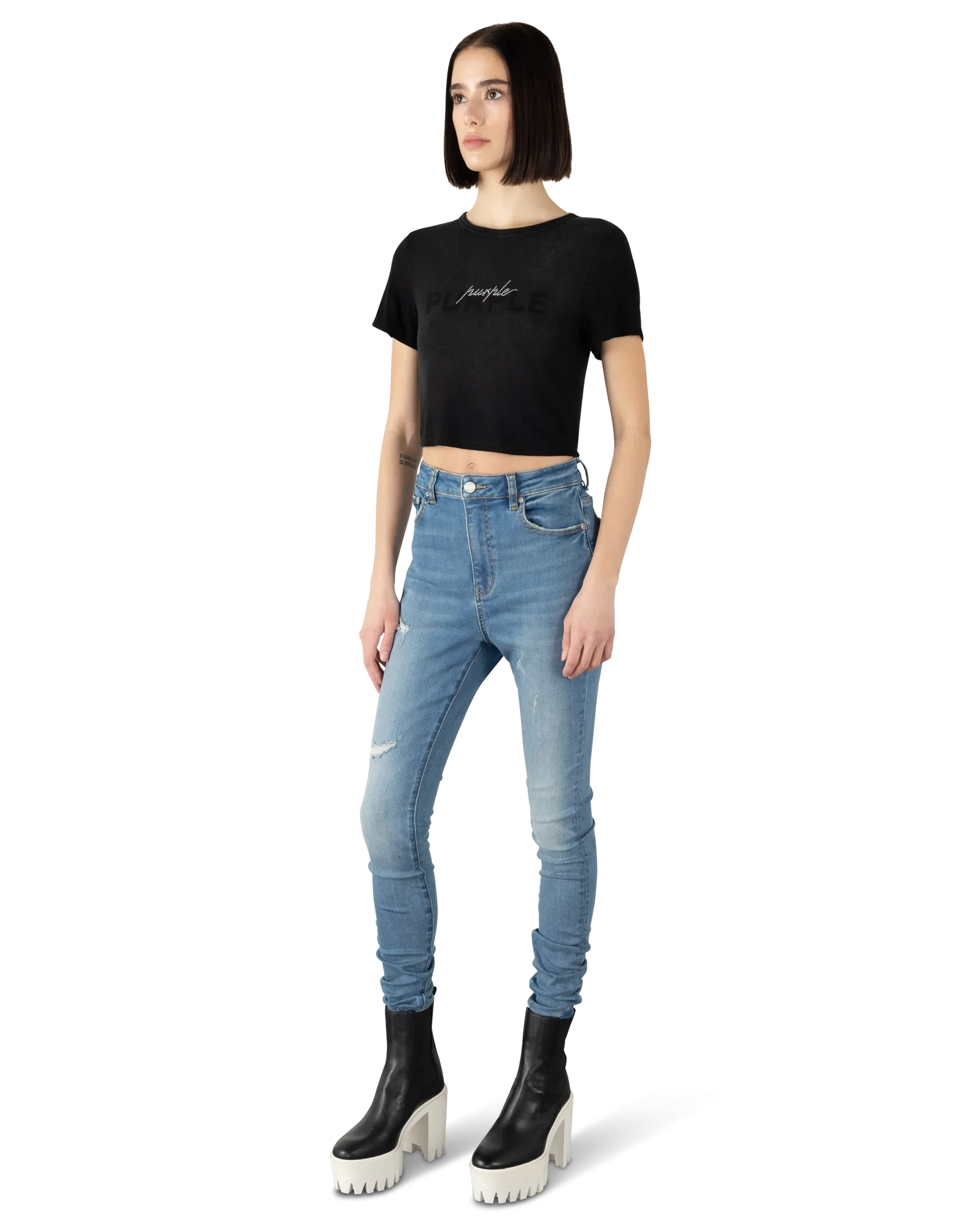 Skinny High Rise Purple Jeans