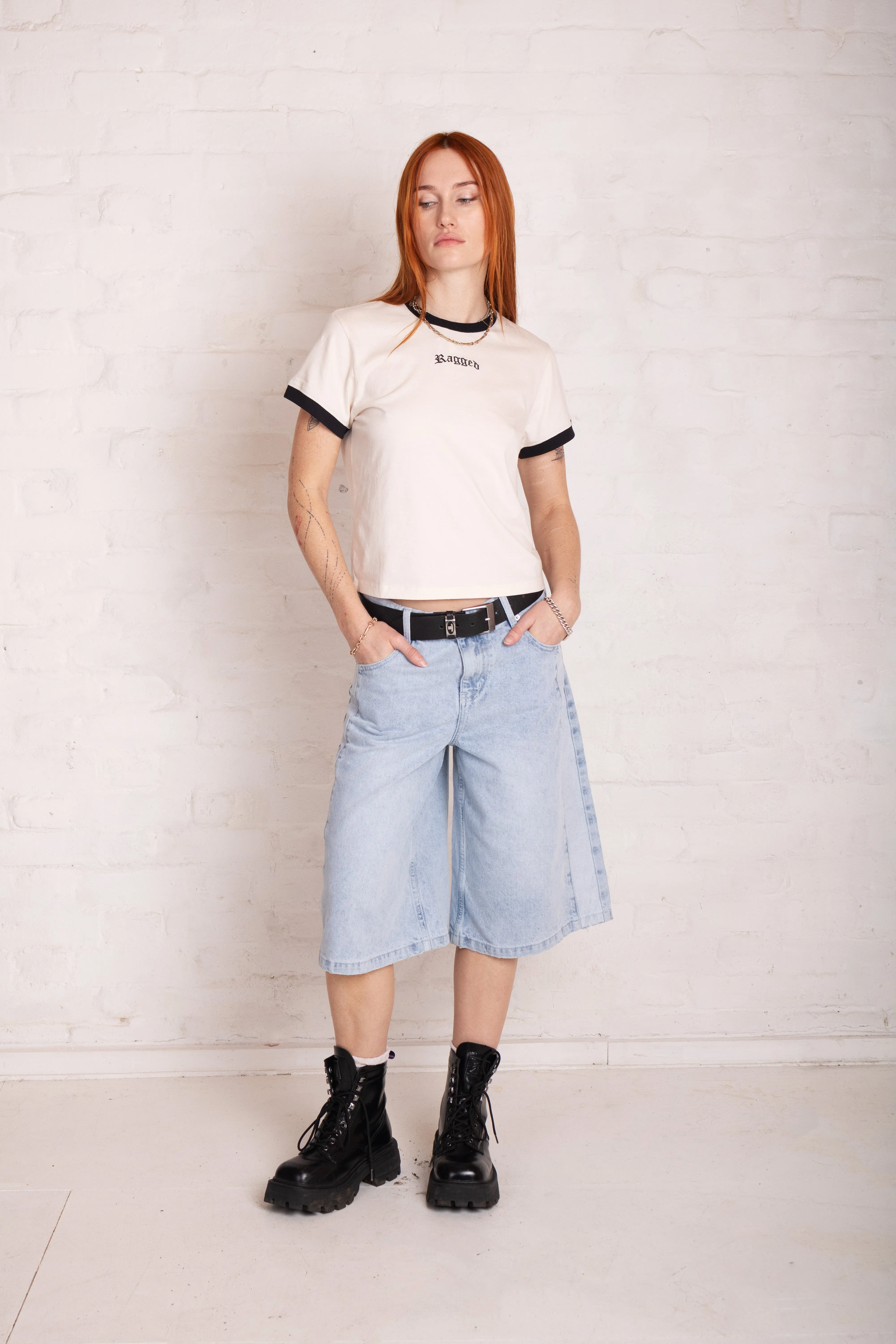 Skull Ringer Baby Tee