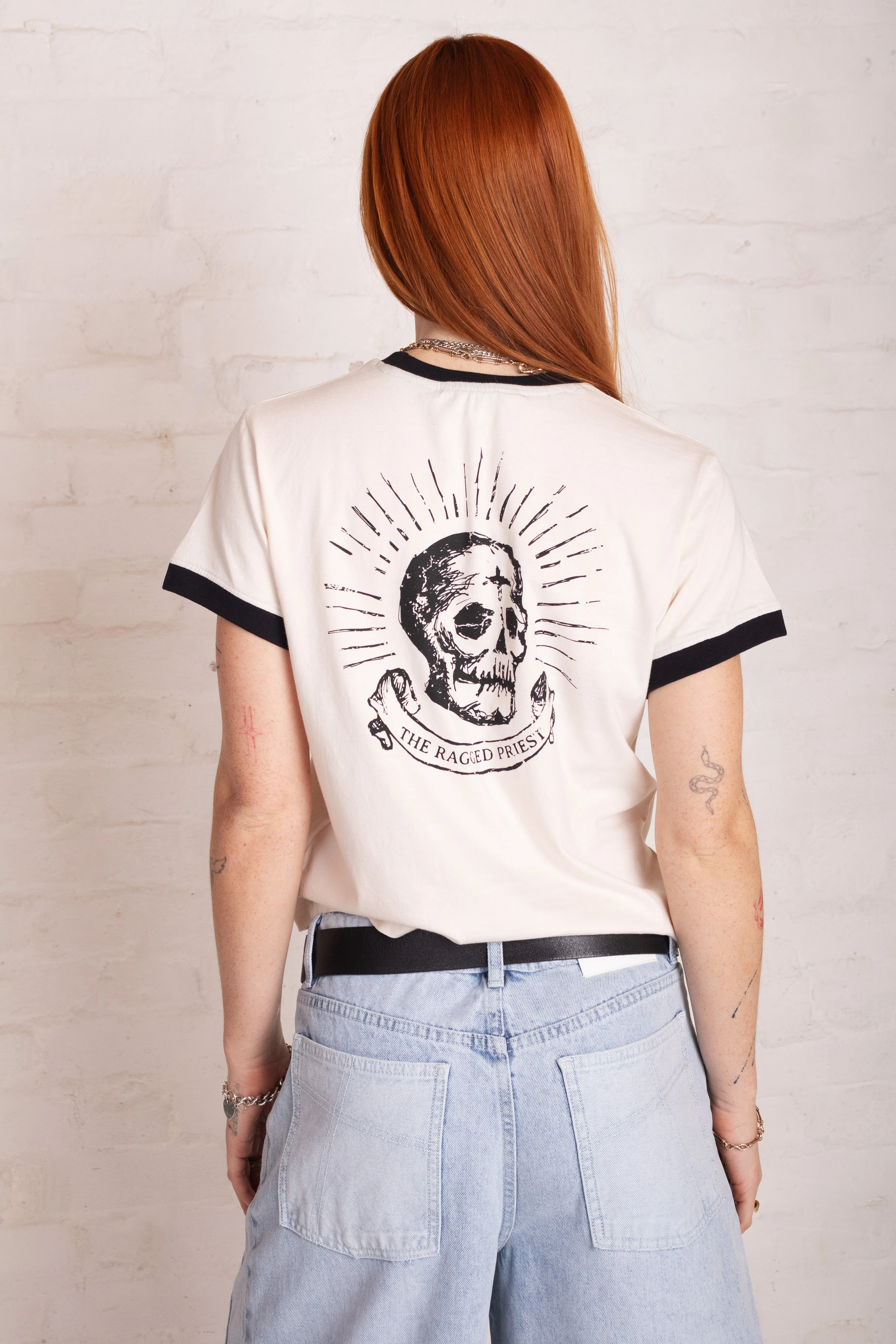 Skull Ringer Baby Tee