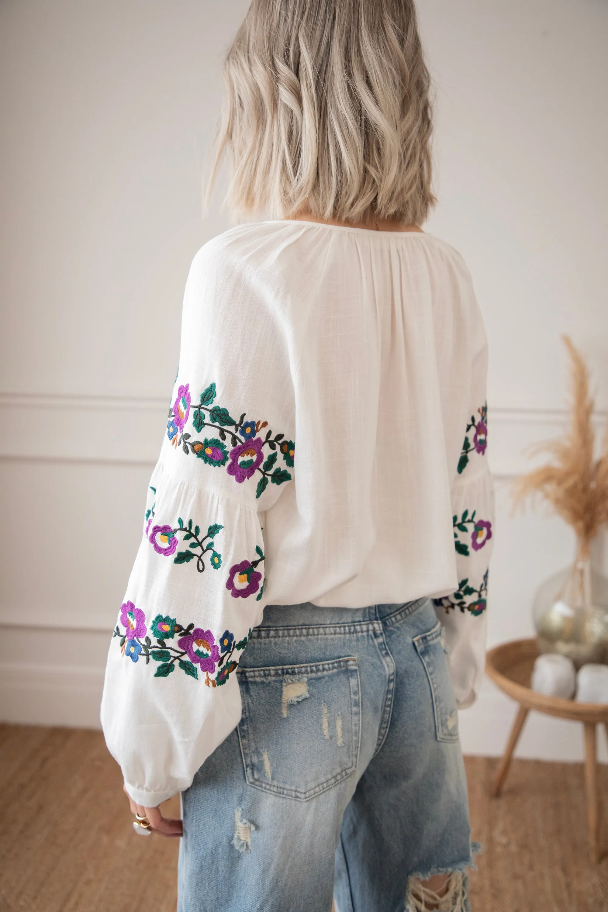 Sleeves Are Blooming White - Blouse