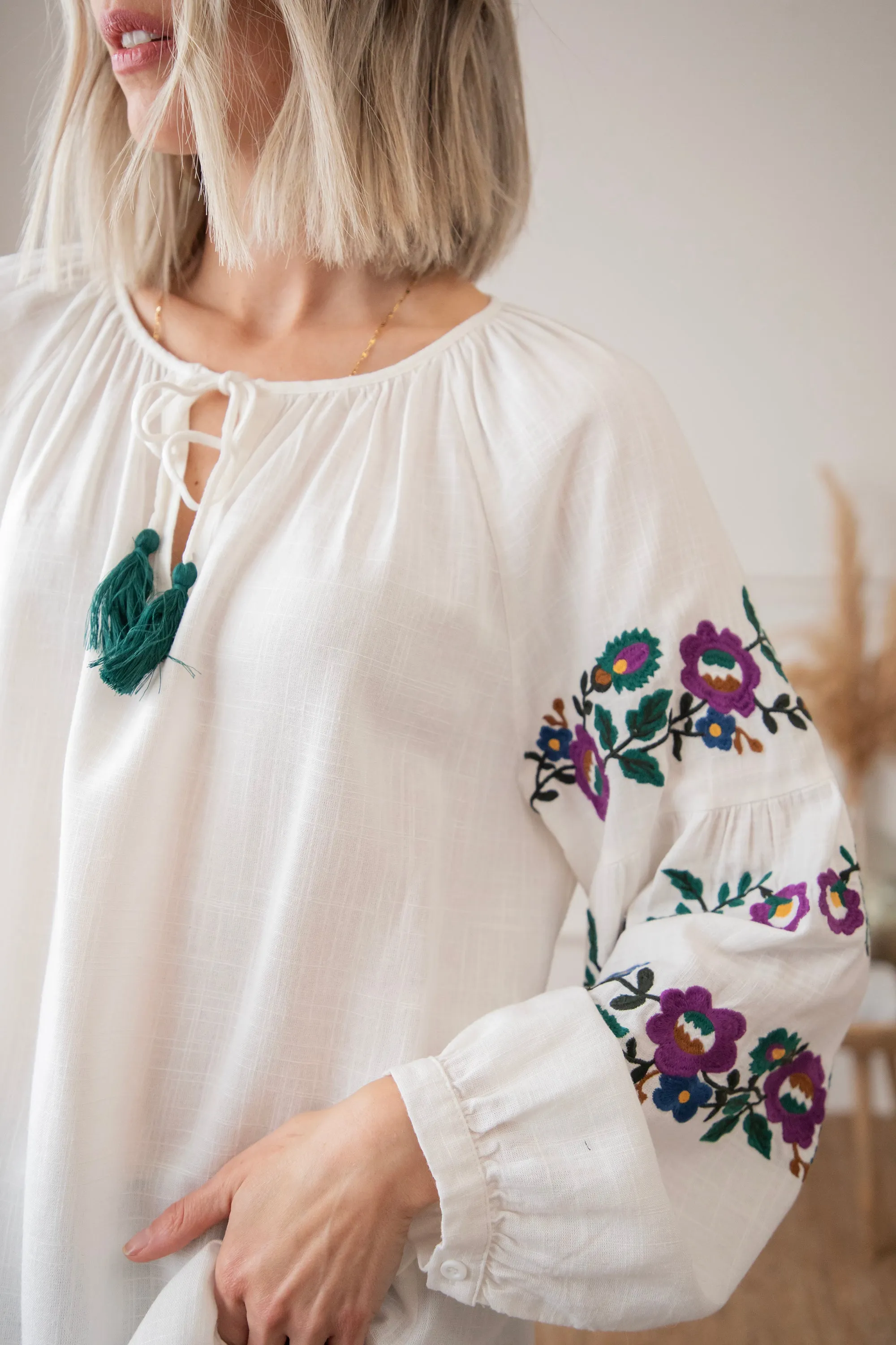 Sleeves Are Blooming White - Blouse