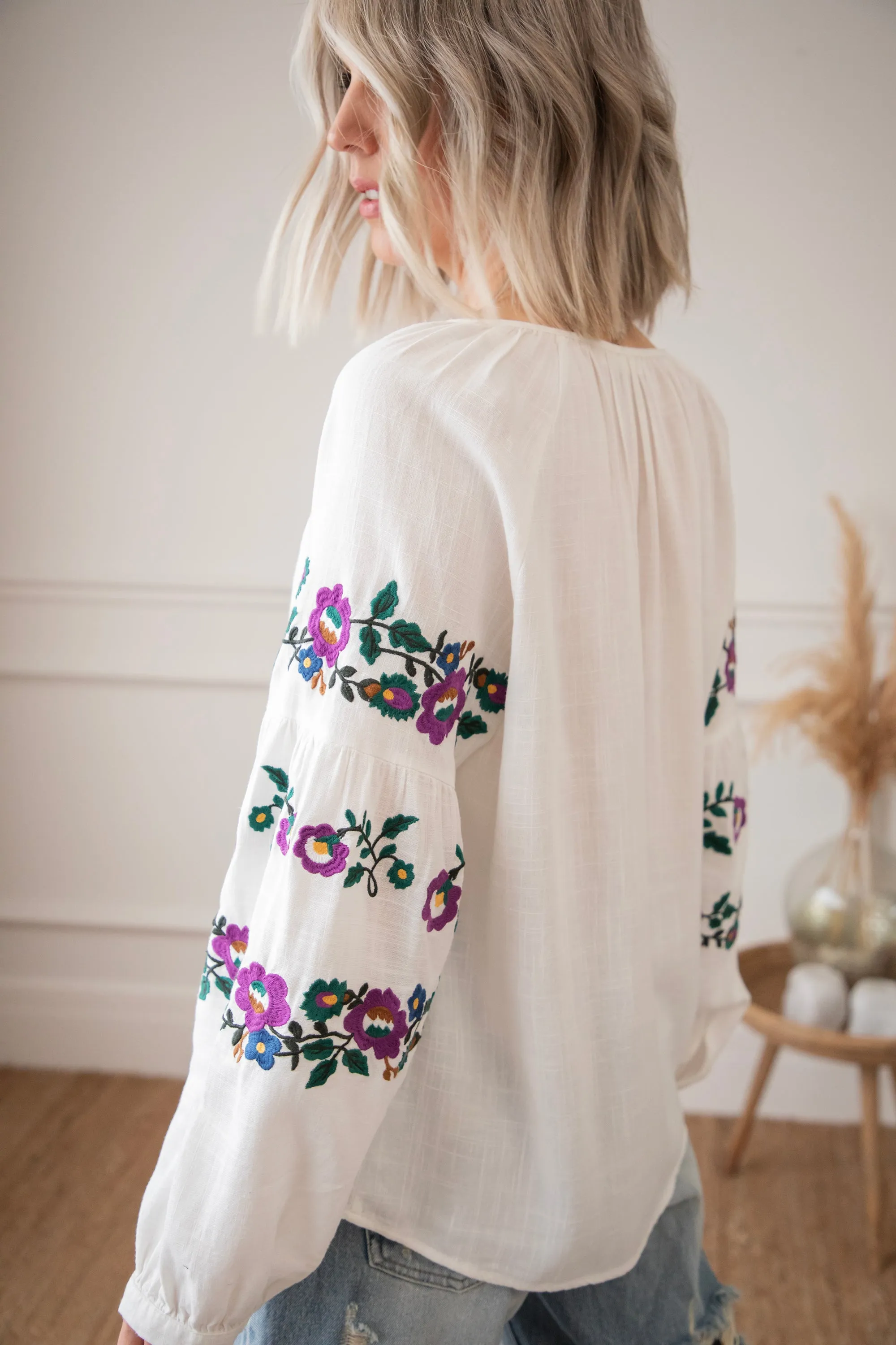 Sleeves Are Blooming White - Blouse