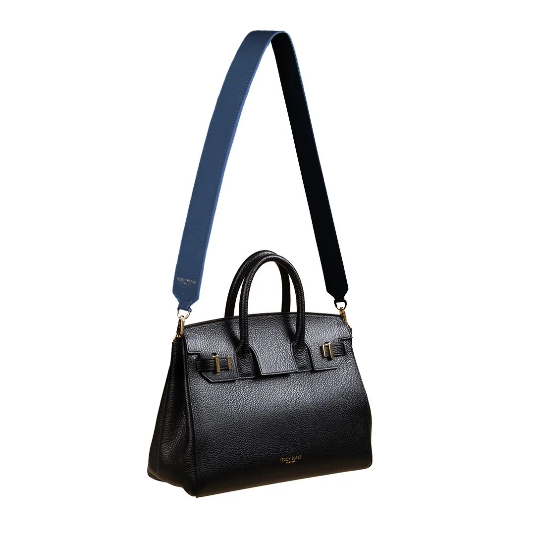 Stampato Leather Wide Strap - Blue Jeans