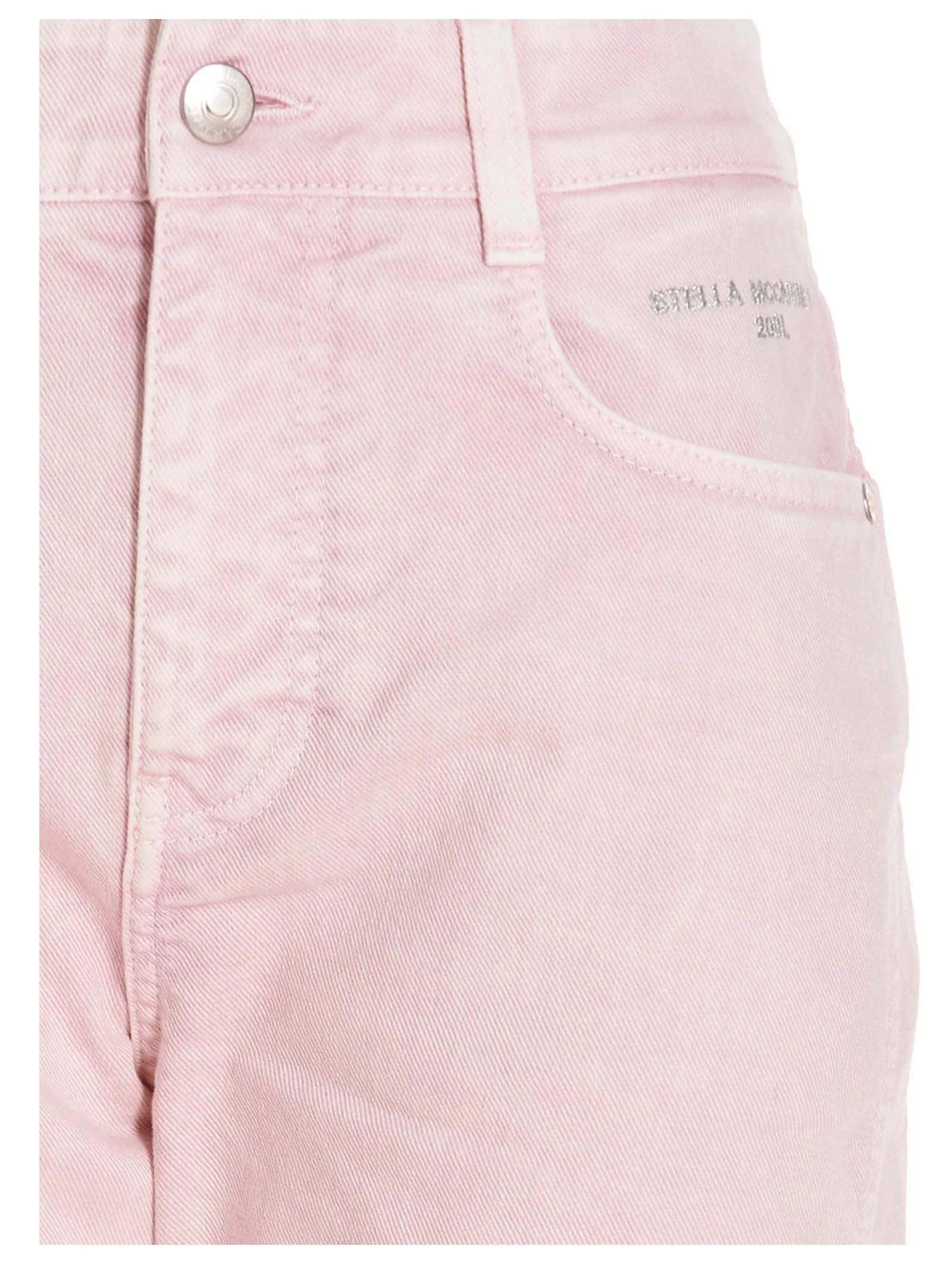 Stella McCartney Logo Patch Faded Cropped Jeans