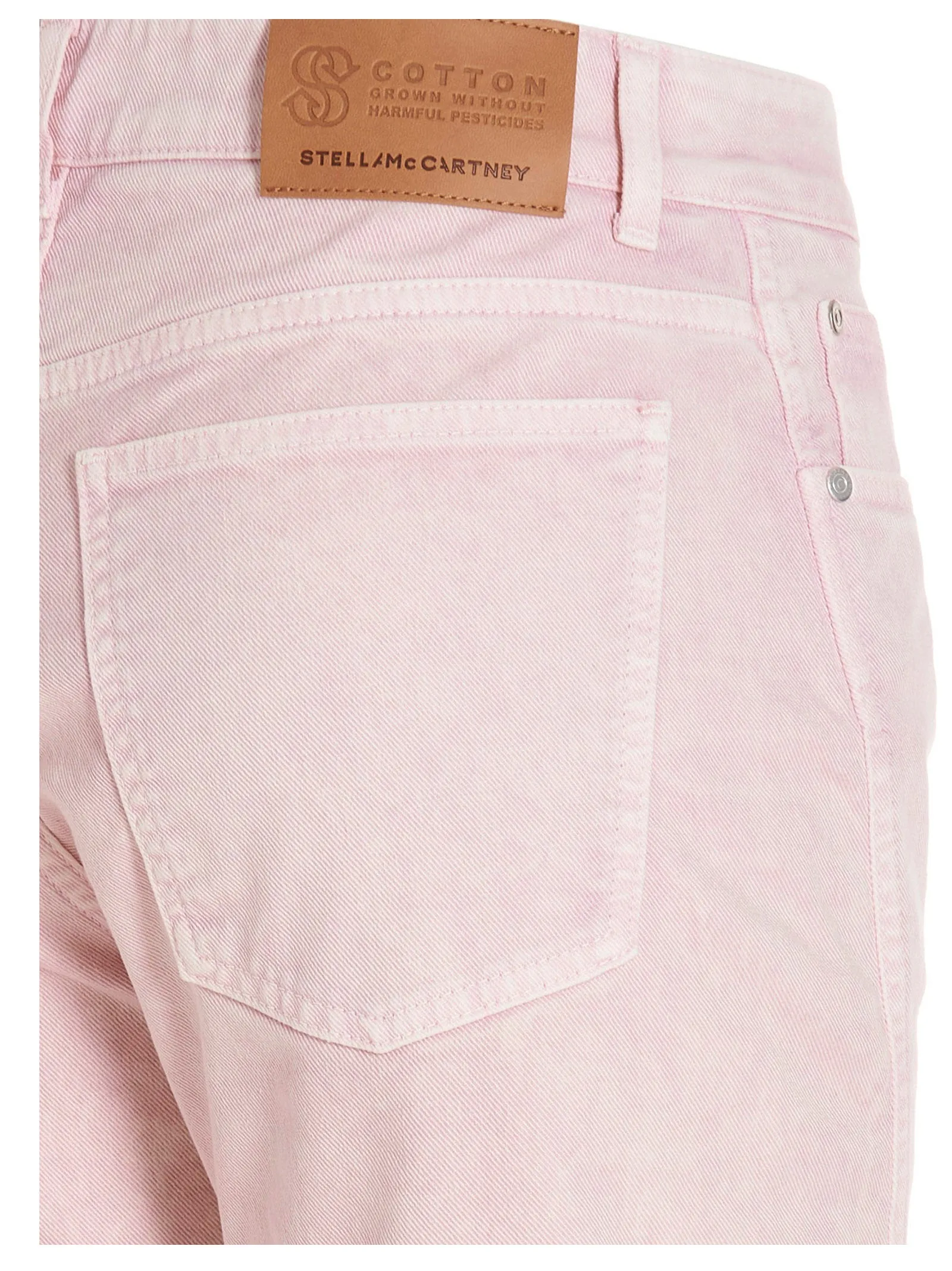 Stella McCartney Logo Patch Faded Cropped Jeans