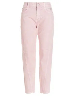Stella McCartney Logo Patch Faded Cropped Jeans