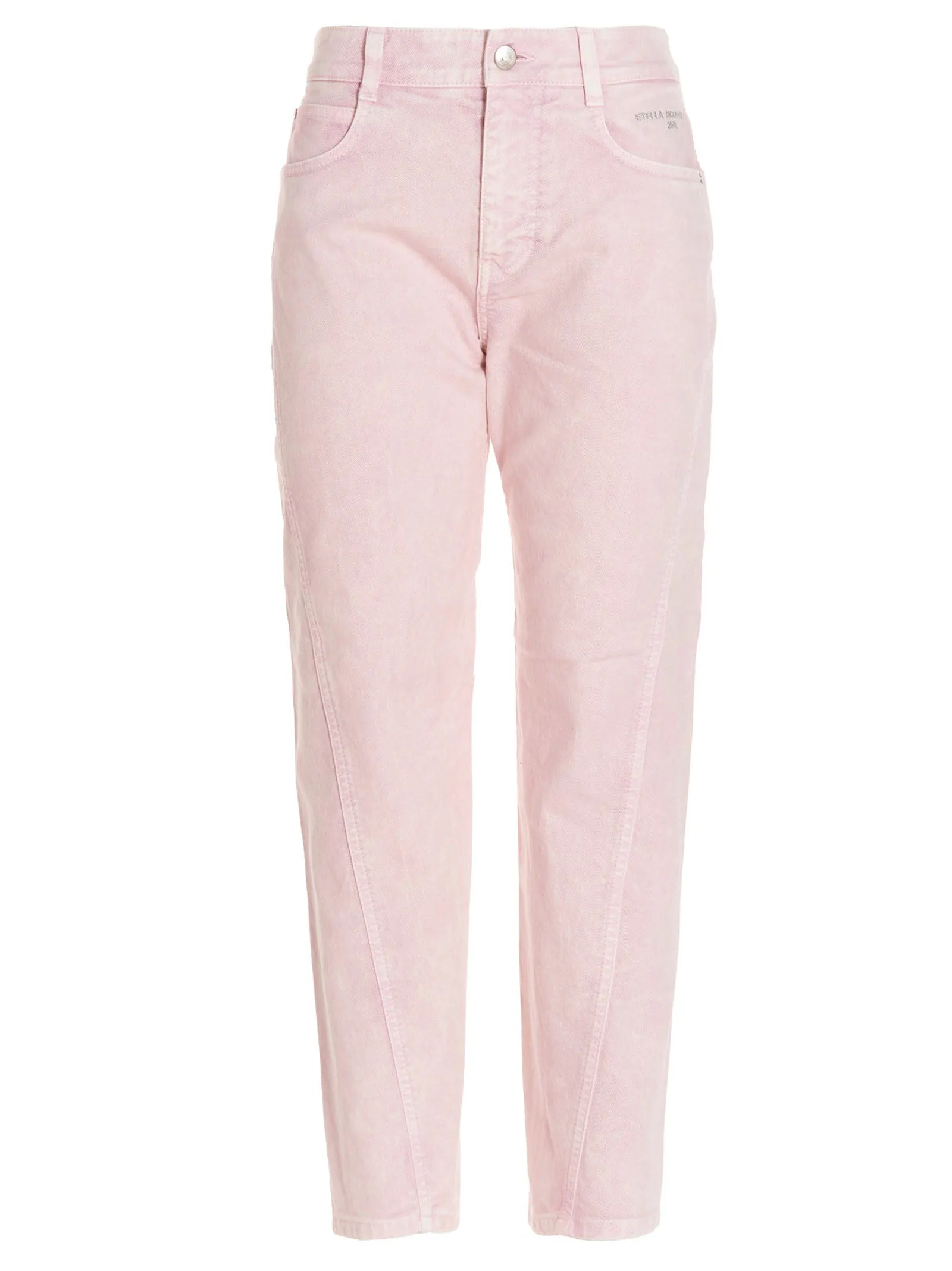 Stella McCartney Logo Patch Faded Cropped Jeans