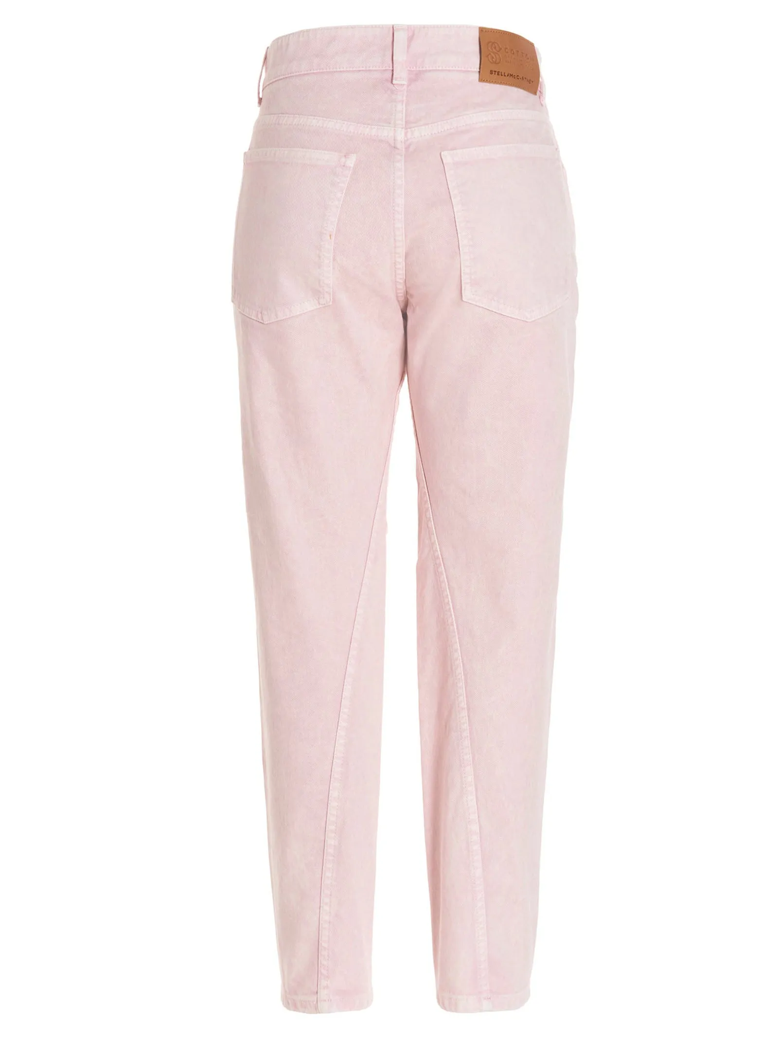 Stella McCartney Logo Patch Faded Cropped Jeans