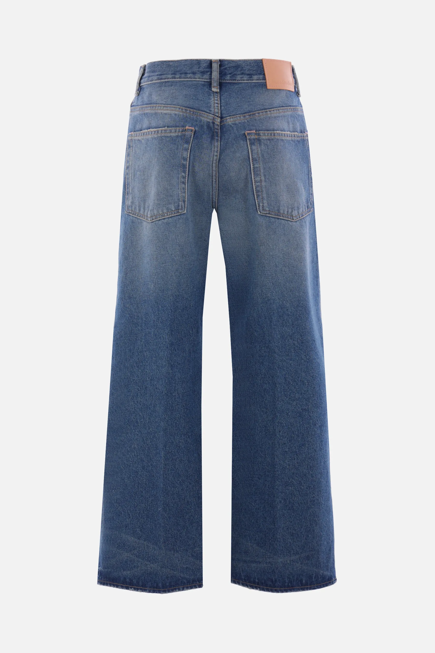 straight-leg denim jeans