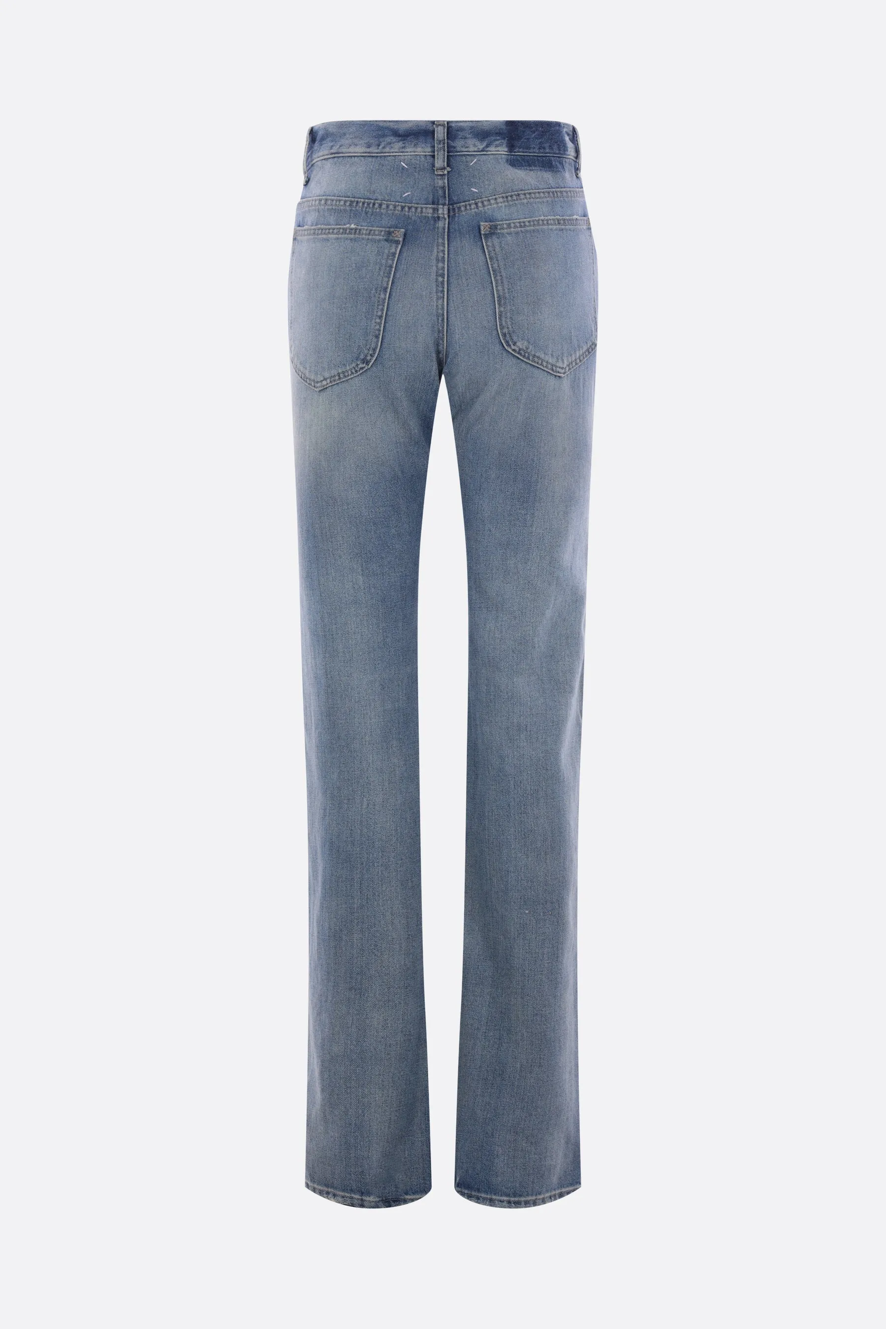 straight-leg denim jeans
