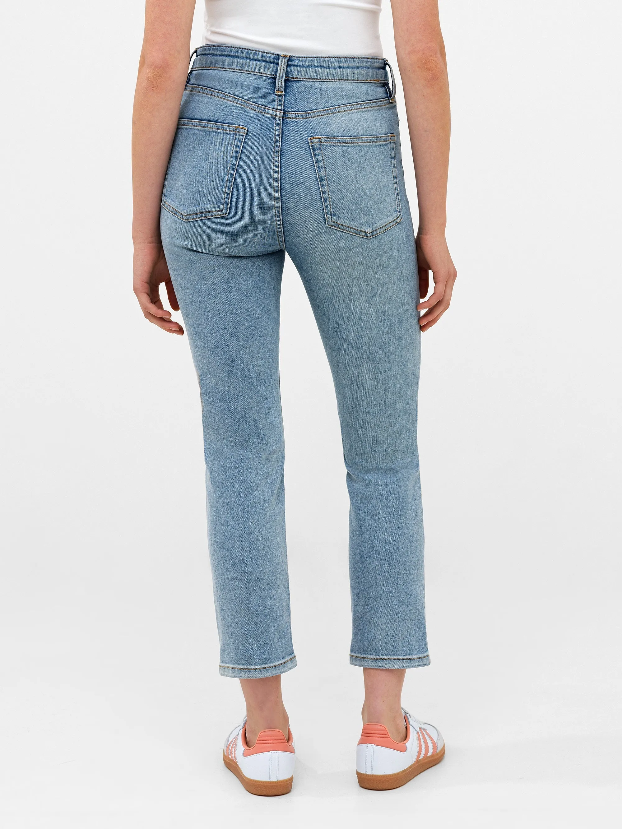 Stretch Denim Cigarette Fit Ankle Length Jeans 28 Inch