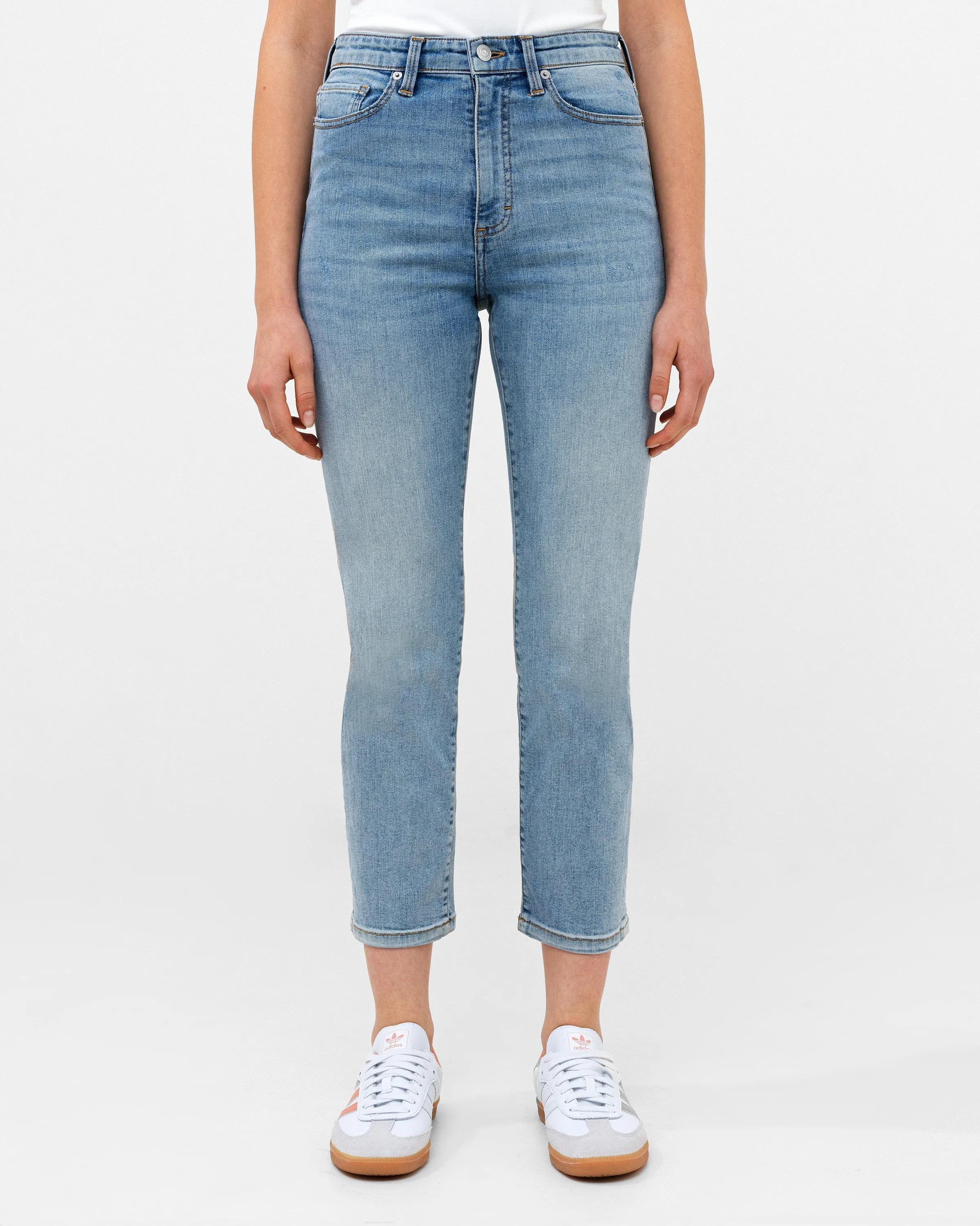 Stretch Denim Cigarette Fit Ankle Length Jeans 28 Inch