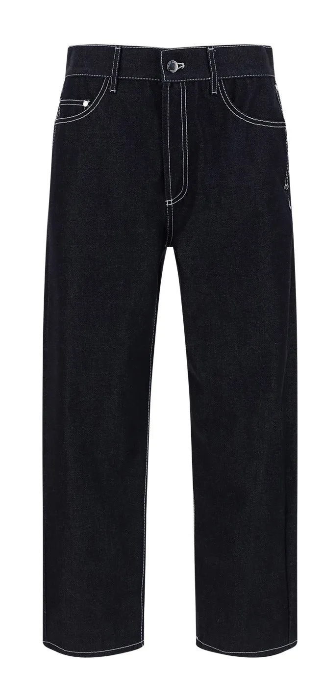 Sunnei Straight Leg Logo Patch Jeans