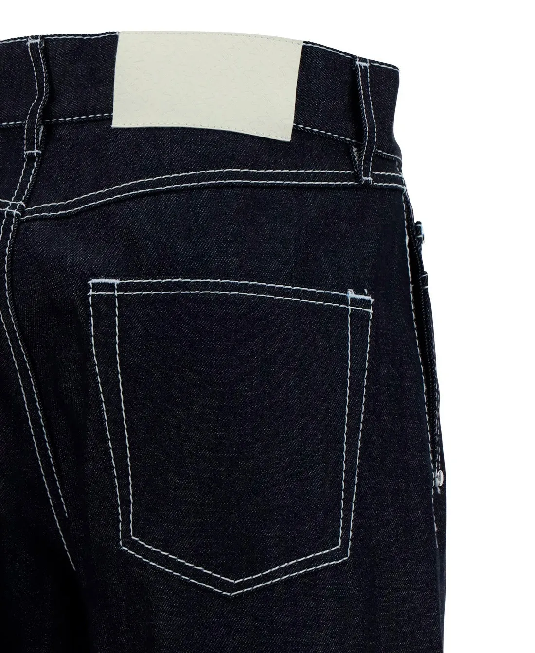 Sunnei Straight Leg Logo Patch Jeans