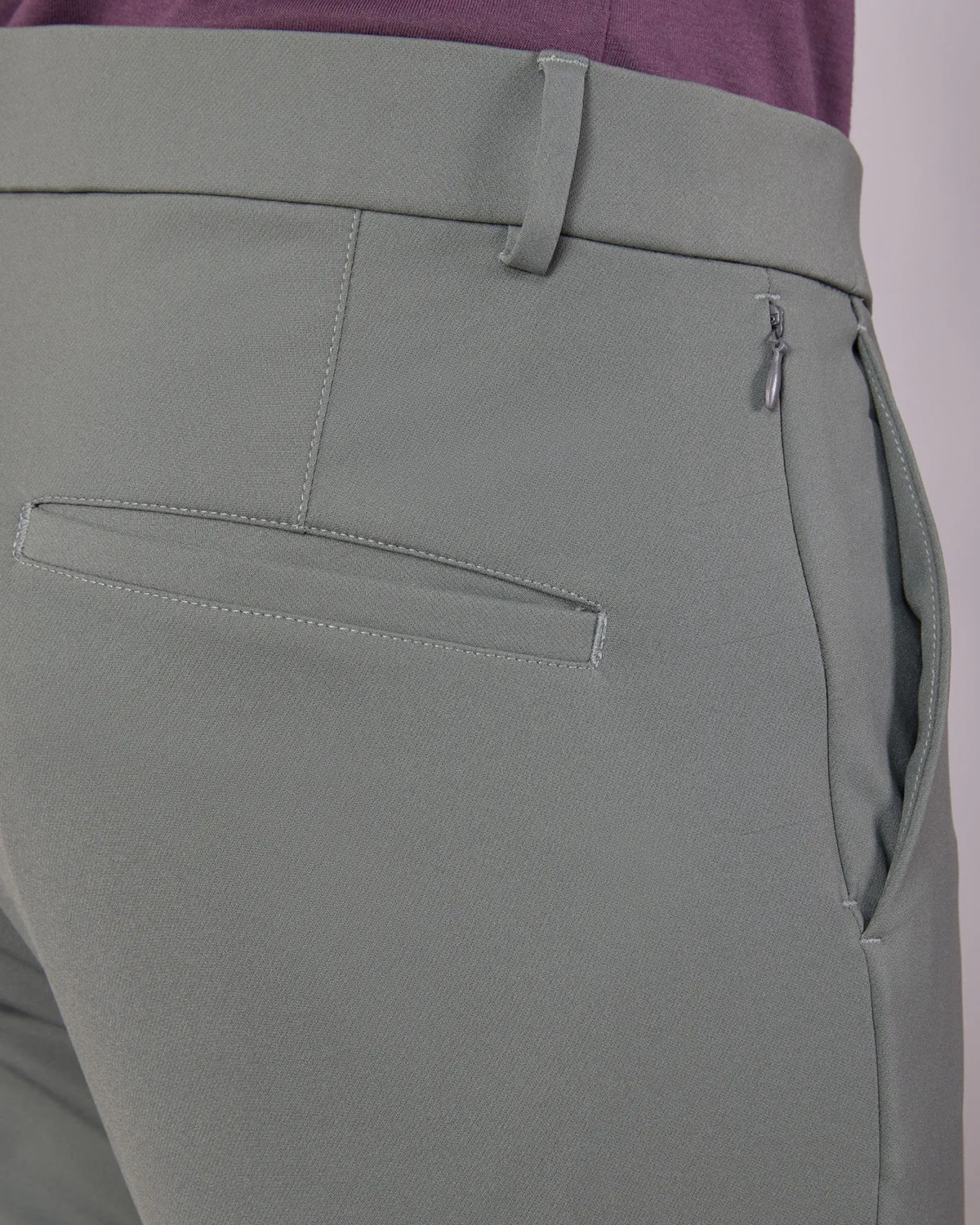 Tailored 4-Way Stretch Nylon Smart Pants - Green