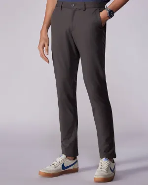 Tailored 4-Way Stretch Twill Smart Pants - Dark Grey