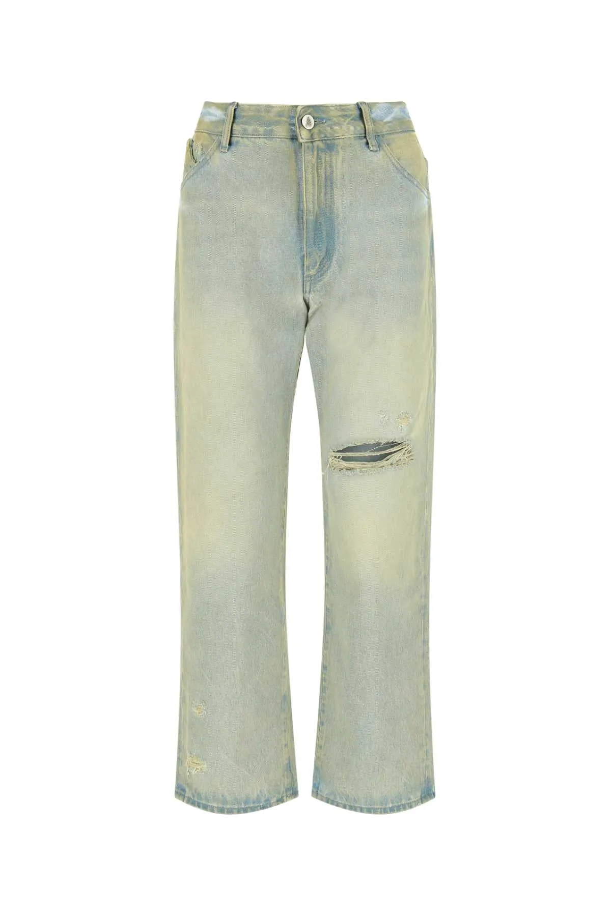 The Attico Distressed Wide-Leg Jeans