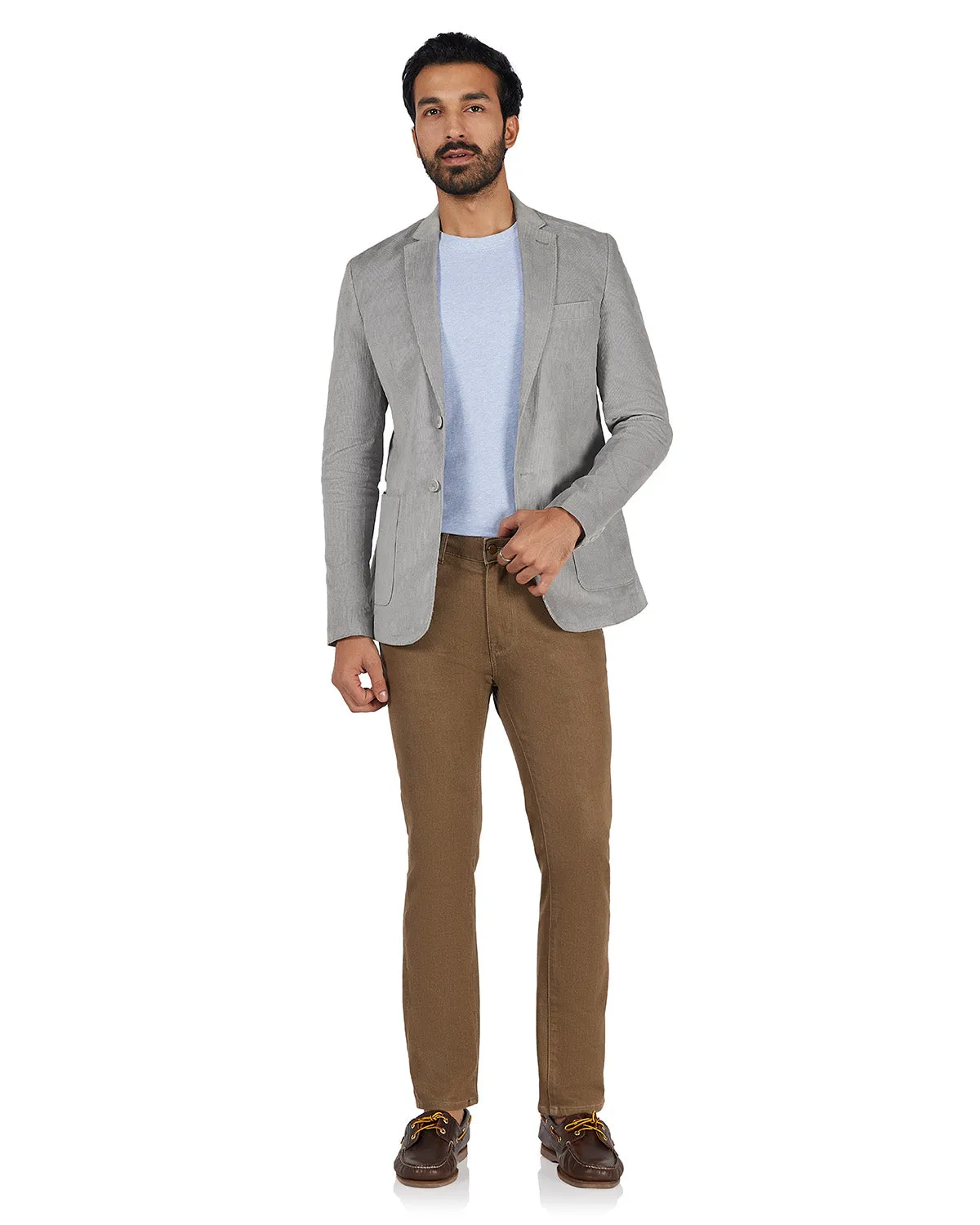 The Belgravia Stretch Corduroy Blazer - Light Grey