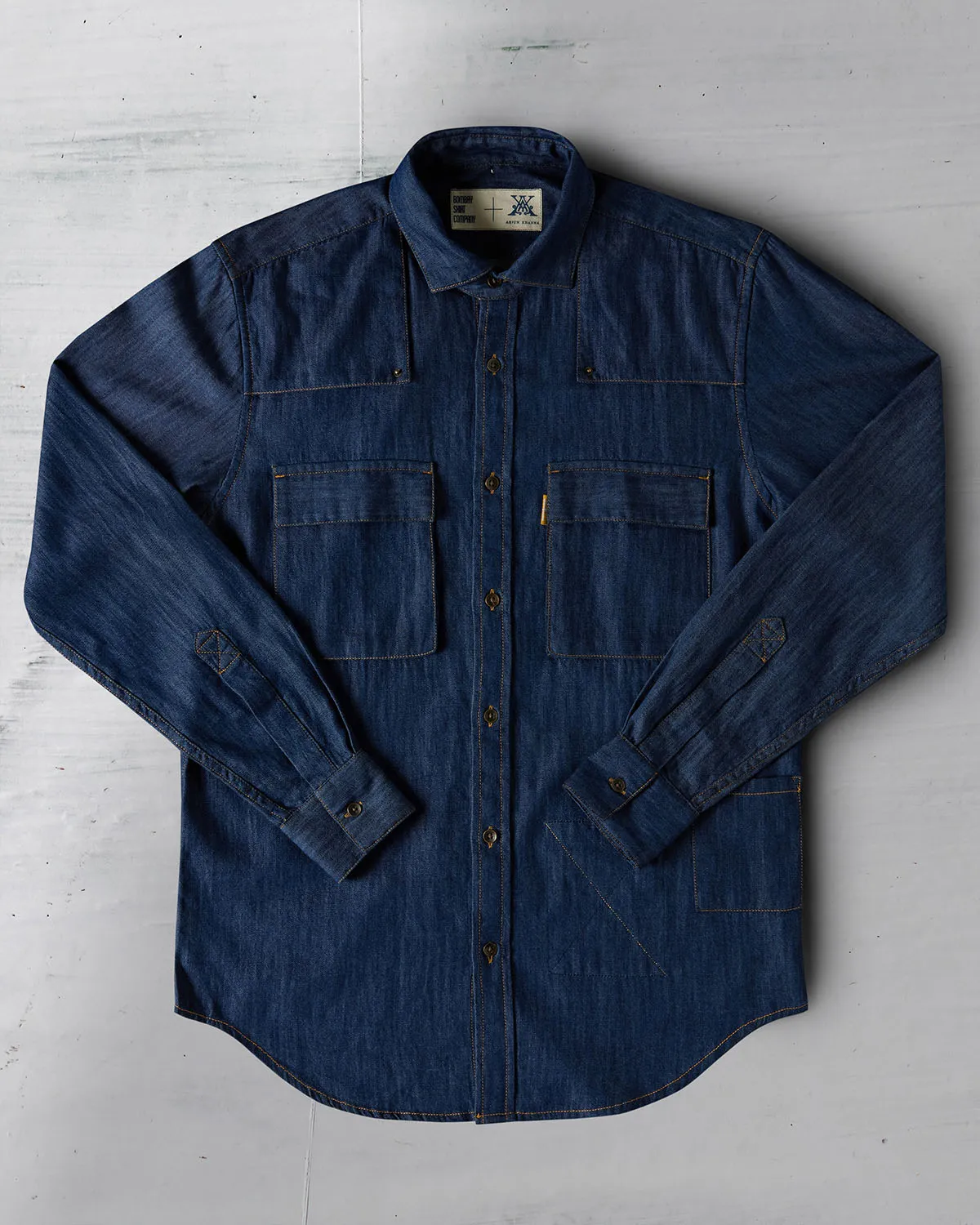The Double Flapper Full Sleeve Shirt - Dark Blue